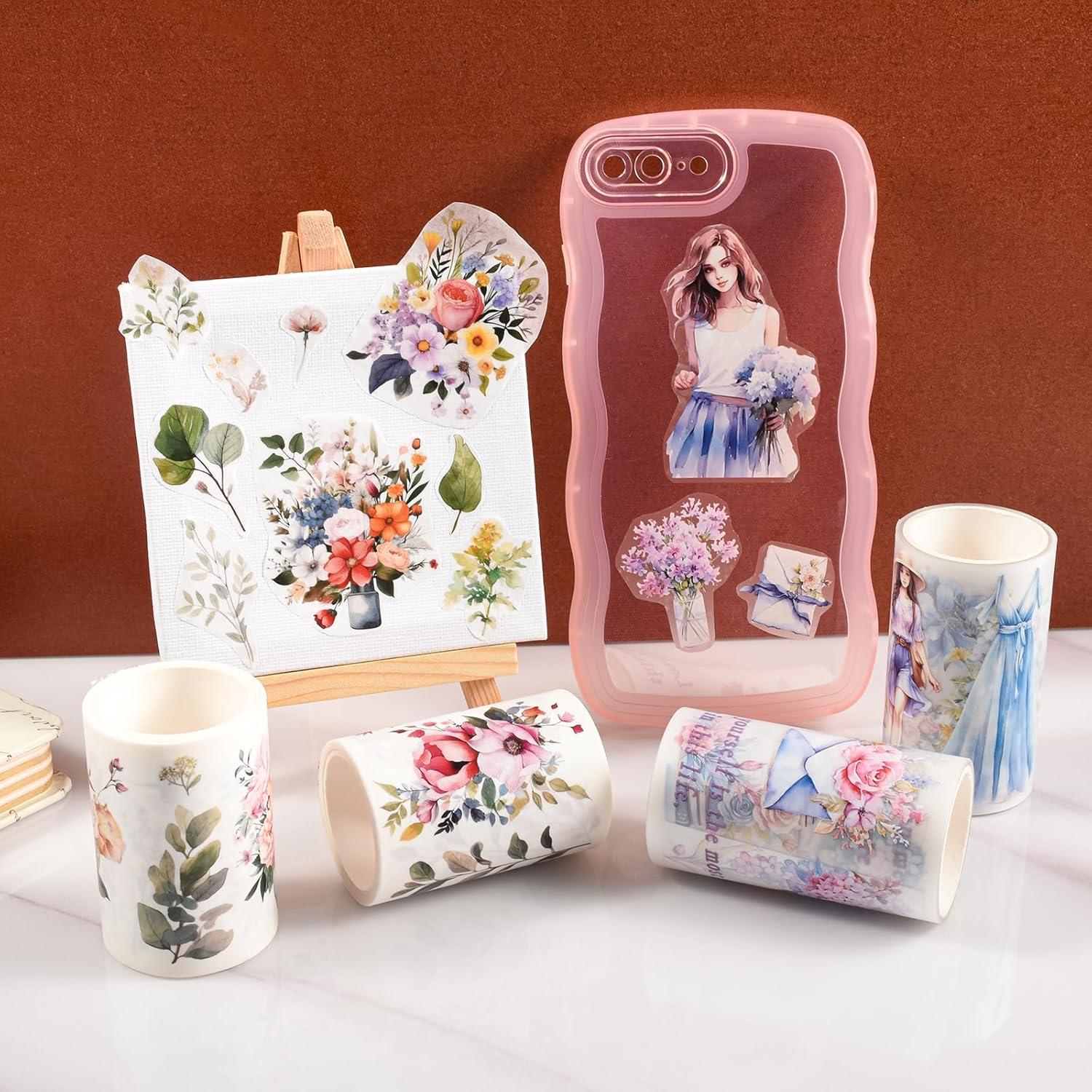 Juego de Washi Tape Valtiner 6.03 cm x 2 m - Chicas y Flores
