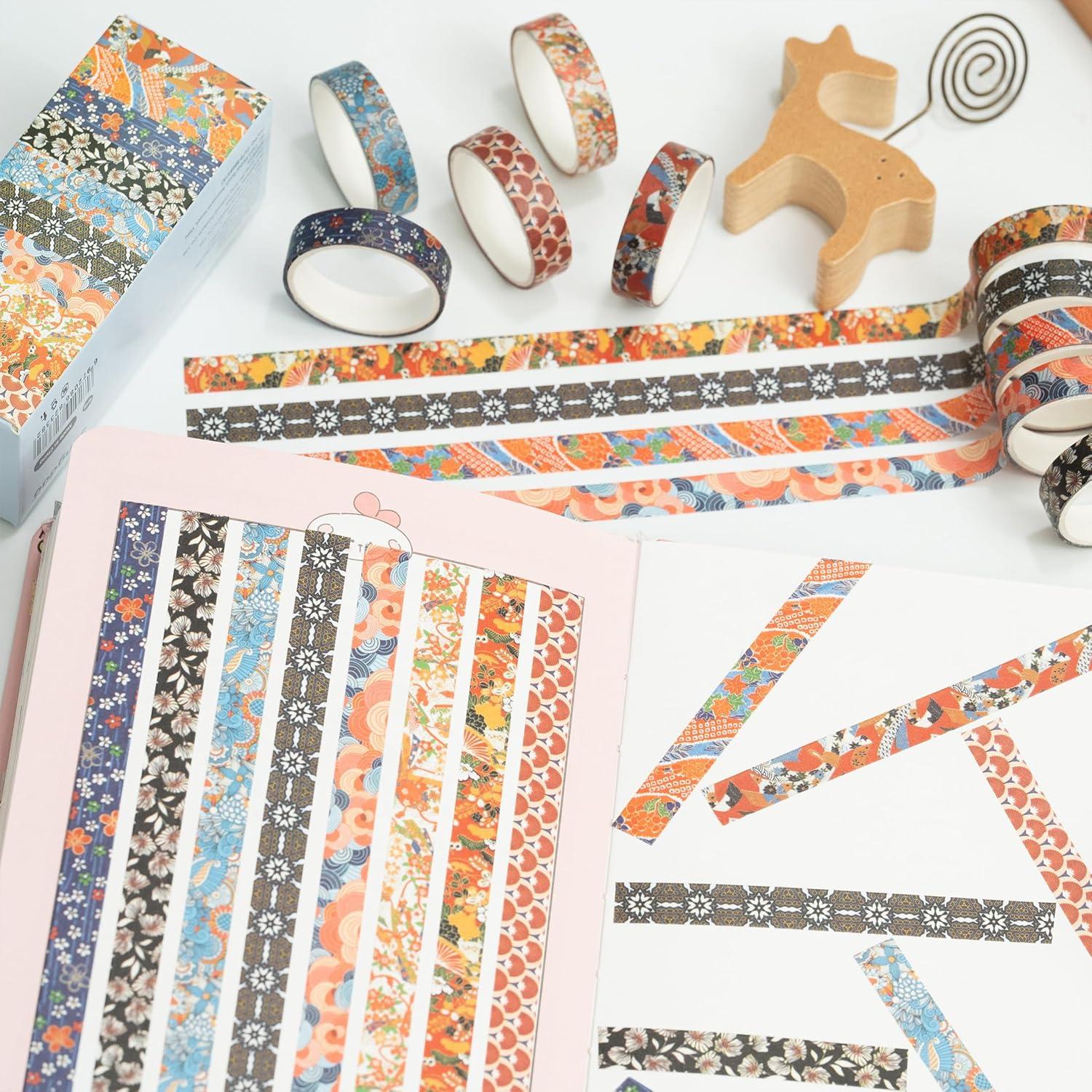 Set de 10 Rollos de Cinta Washi Ukiyo-e 10mm x 2m - Songdao