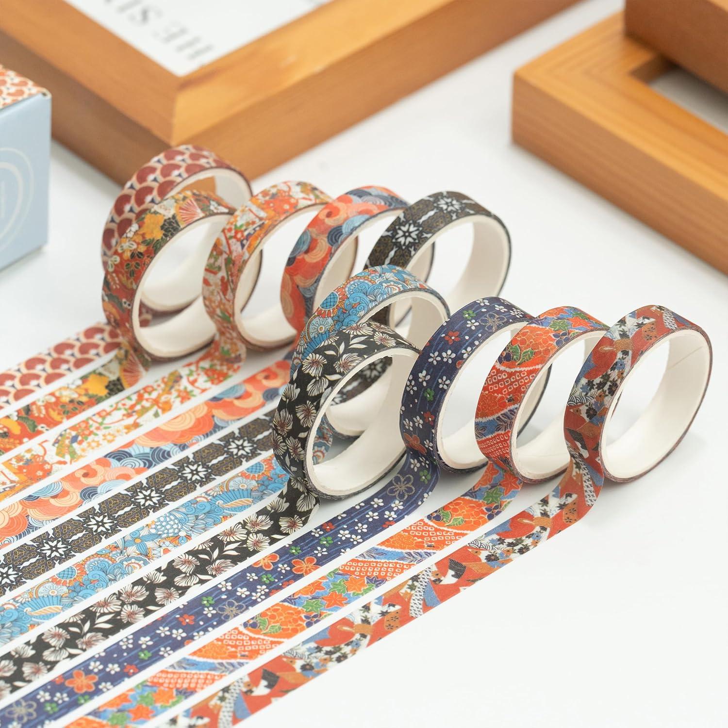 Set de 10 Rollos de Cinta Washi Ukiyo-e 10mm x 2m - Songdao