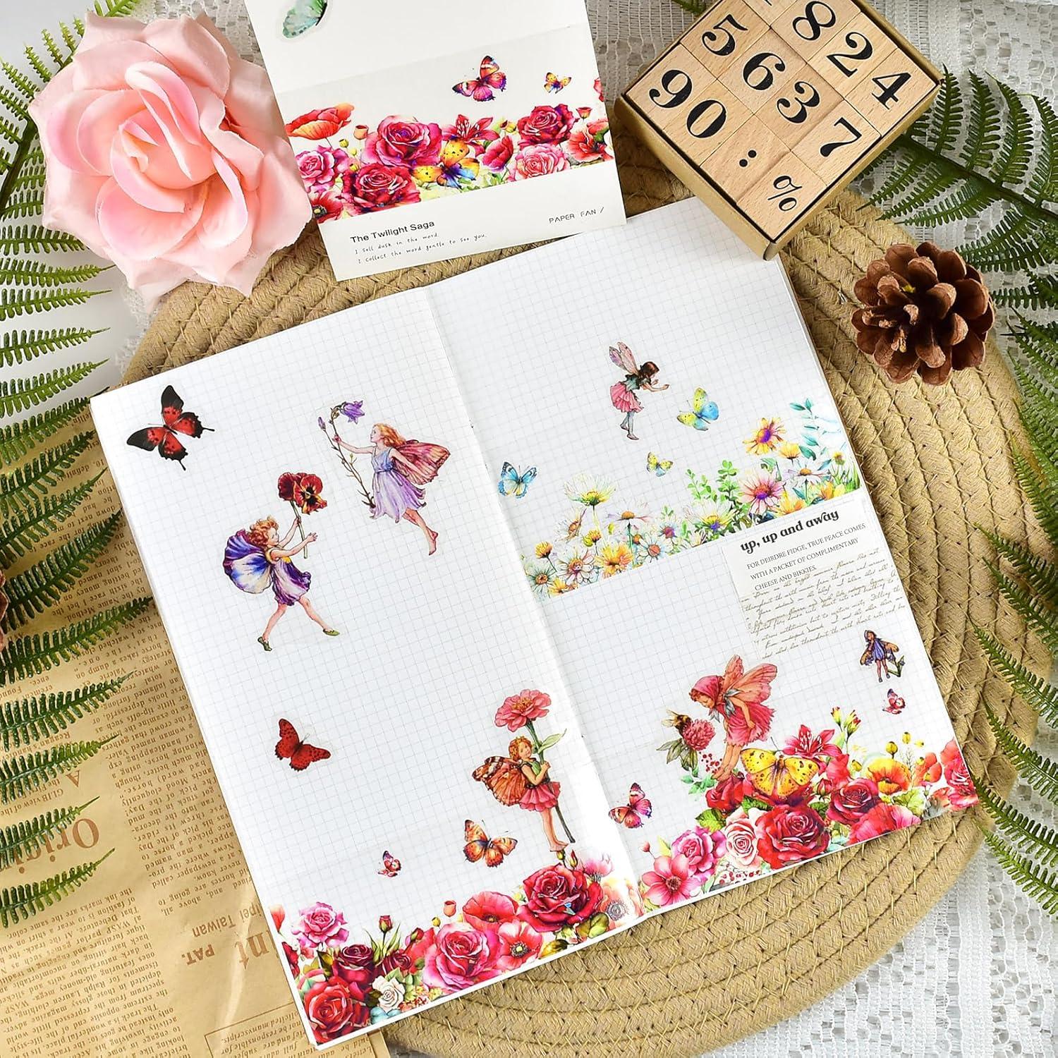 6 Rollos de Cinta Washi PET DAPUTOU 50mm Flores Transparentes