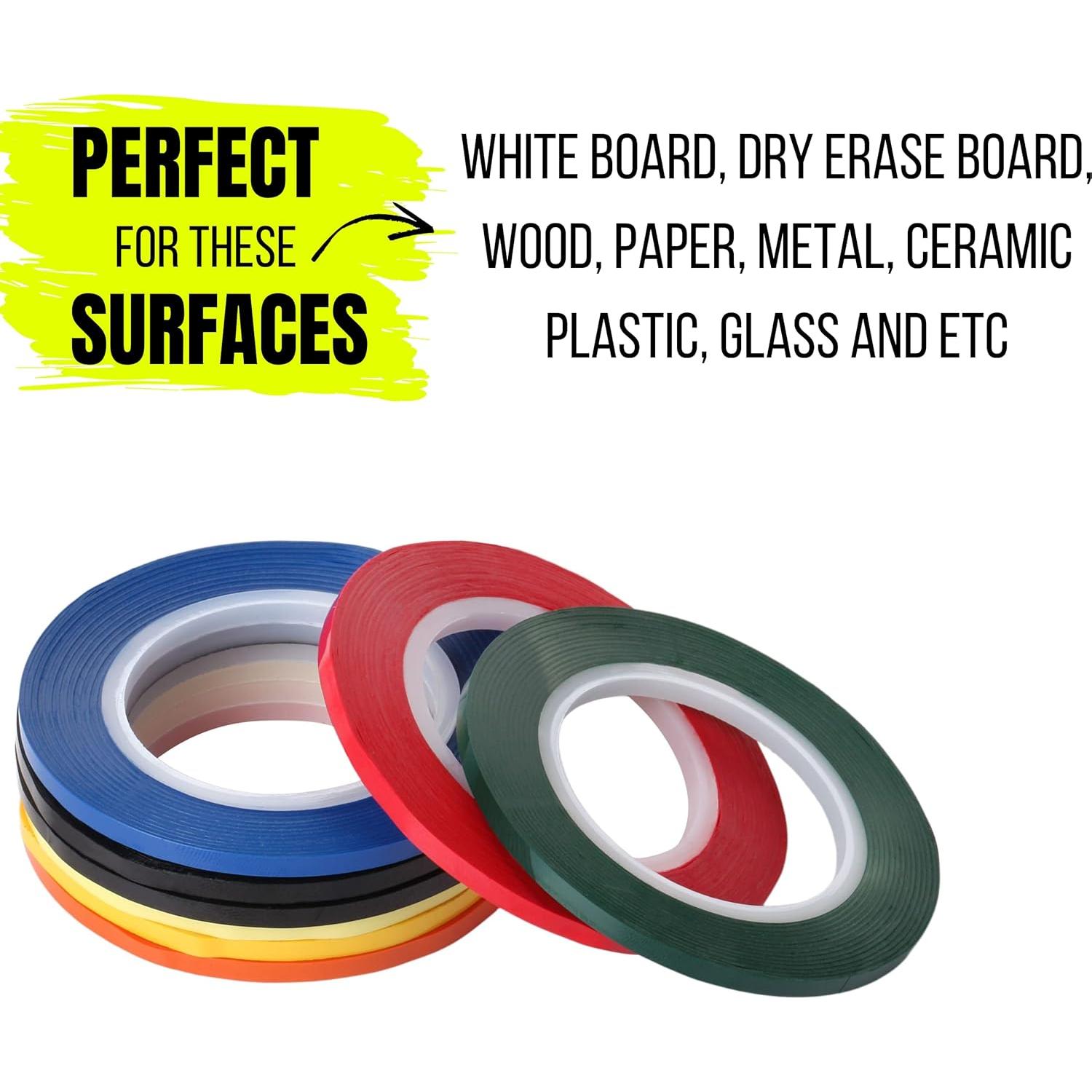 Cinta para Pizarra Blanca Mr. Pen, Paquete de 8 Colores Variados