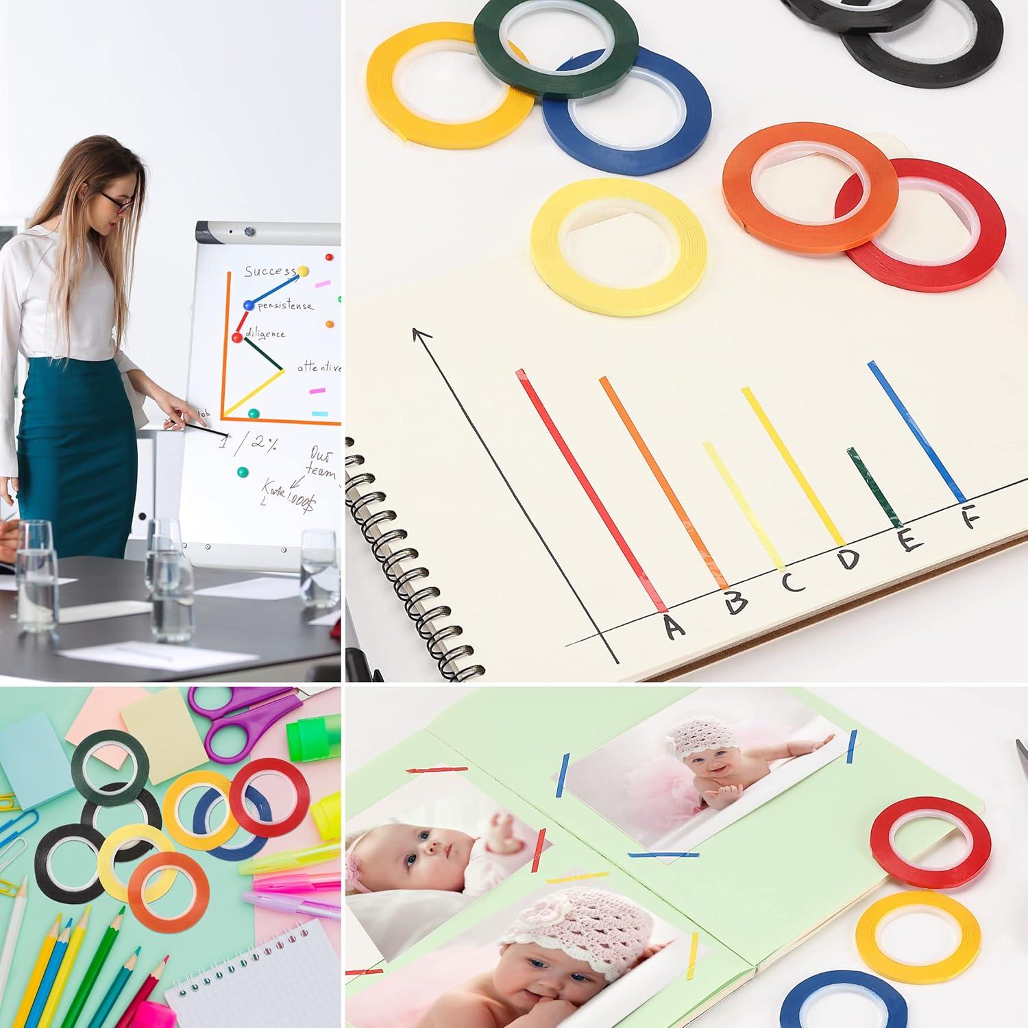 Cinta para Pizarra Blanca Mr. Pen, Paquete de 8 Colores Variados