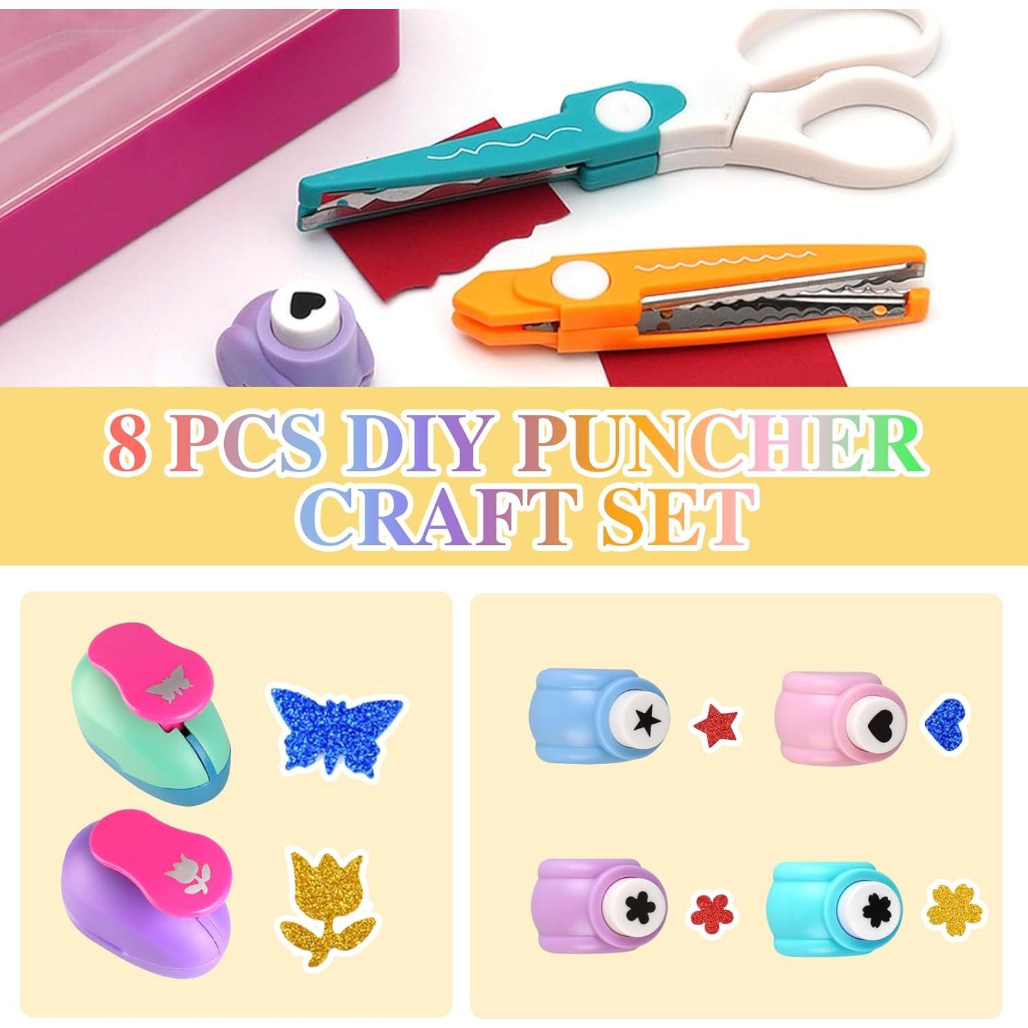Juego de Manualidades Puncher DIY AMIITRY - 8 Piezas para Niños