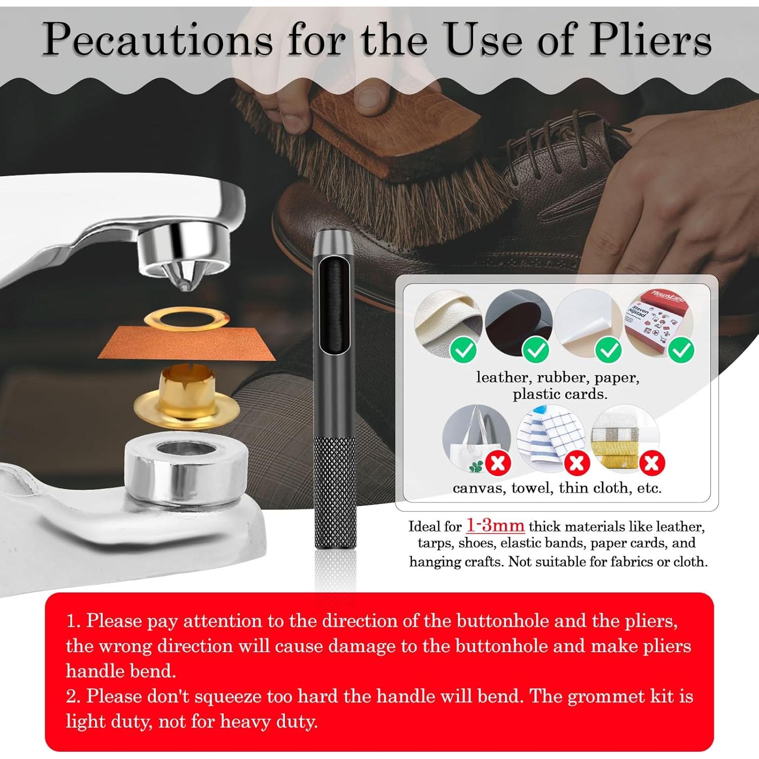 Kit de Alicates para Ojetes PAXCOO 803 Piezas 6mm Manual