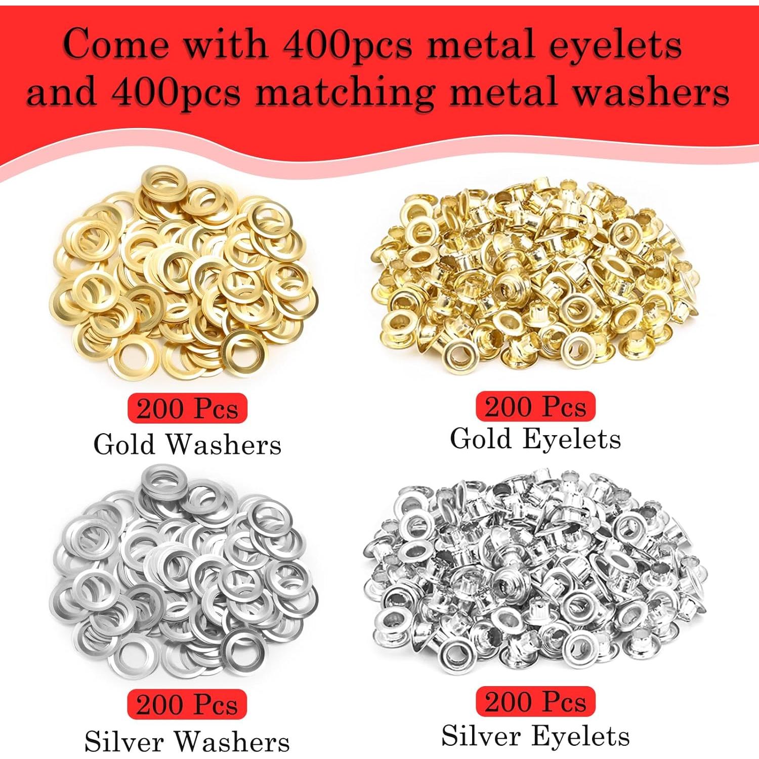 Kit de Alicates para Ojetes PAXCOO 803 Piezas 6mm Manual