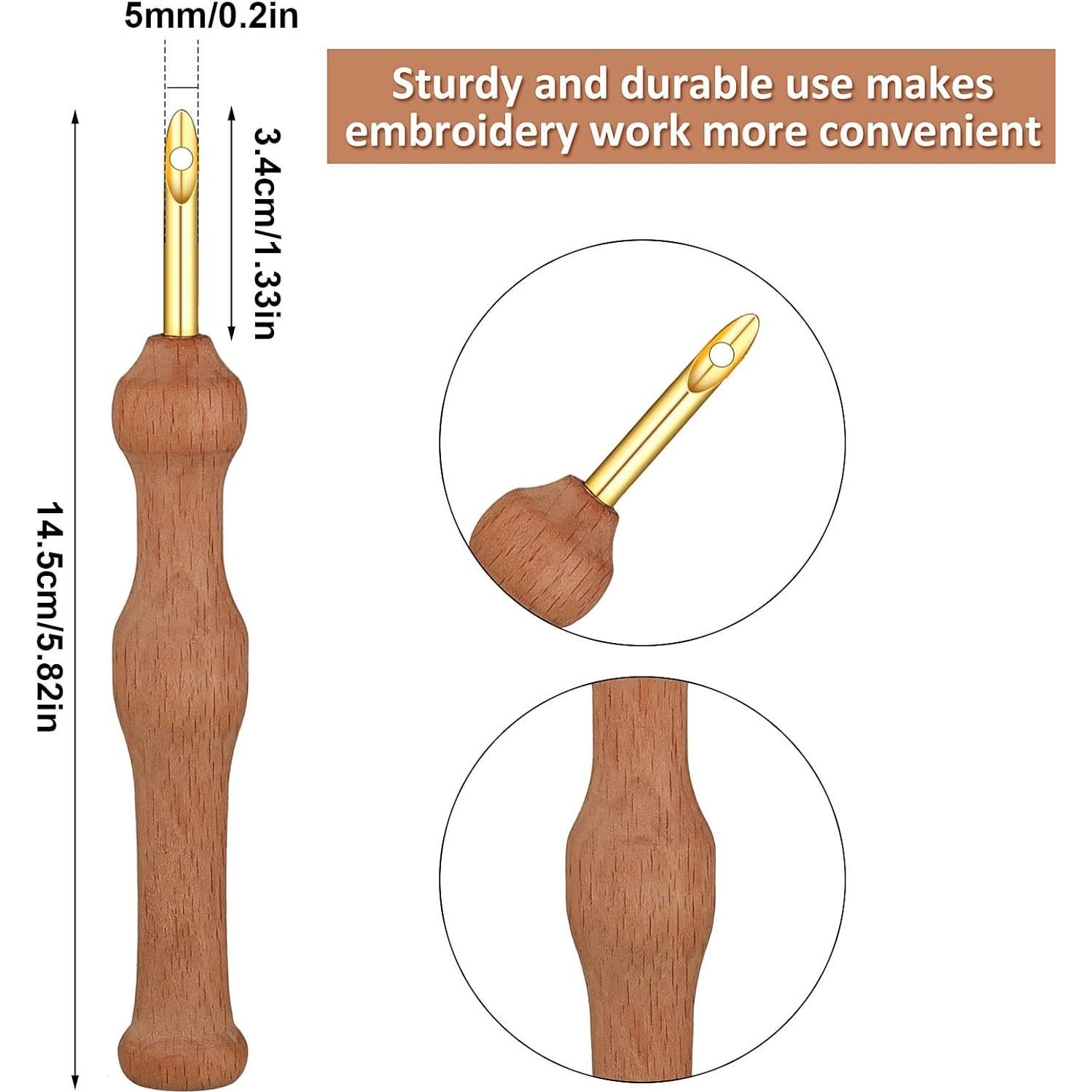 Kit de Agujas de Punch 17 Piezas WILLBOND con Mango de Madera