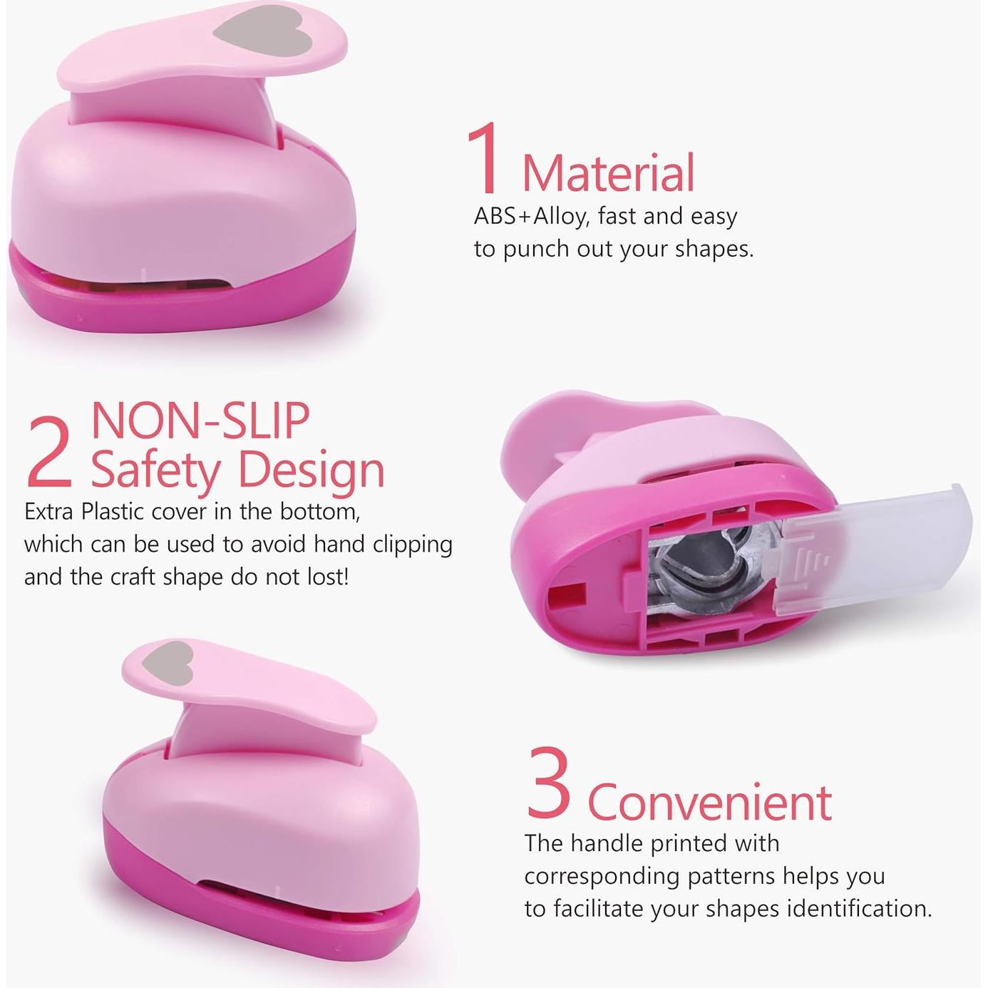 Perforadora de Manualidades BearBoss Corazón Rosa 5 Tamaños