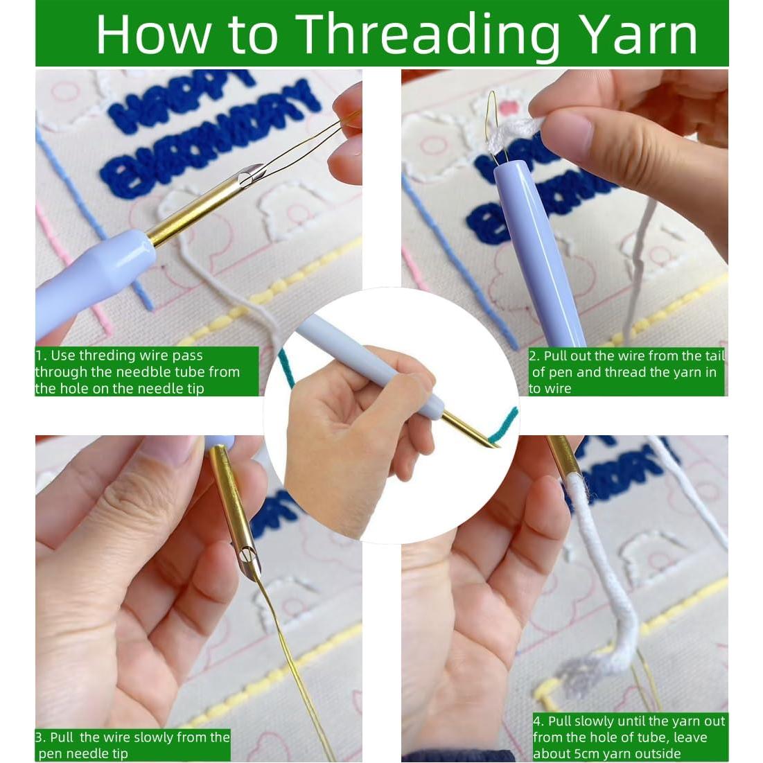 Kit de Aguja de Punch DIY Genérico 20x20cm Vaca y Flor