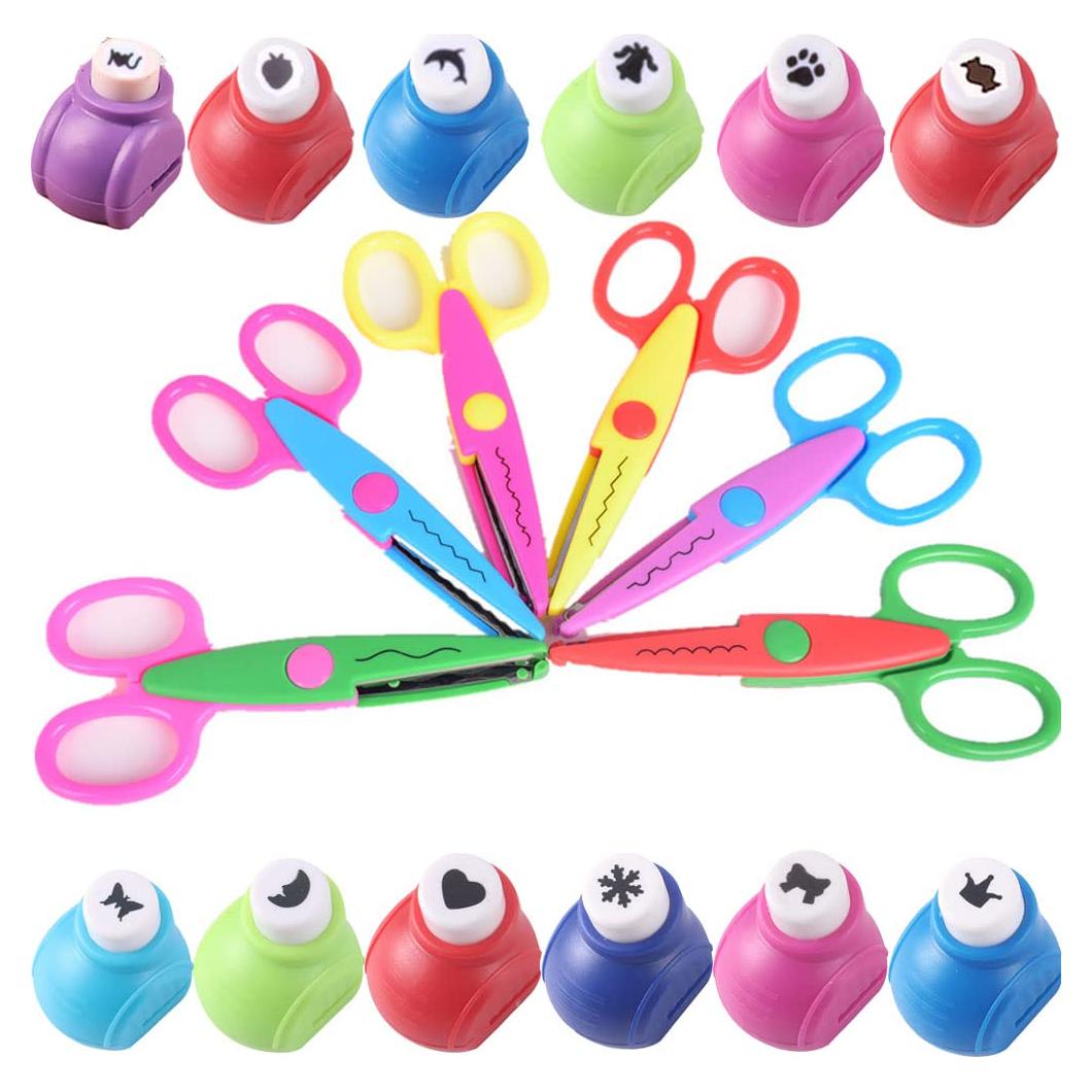 Set de Troqueladoras y Tijeras Creativas Qtopun 18 Pcs