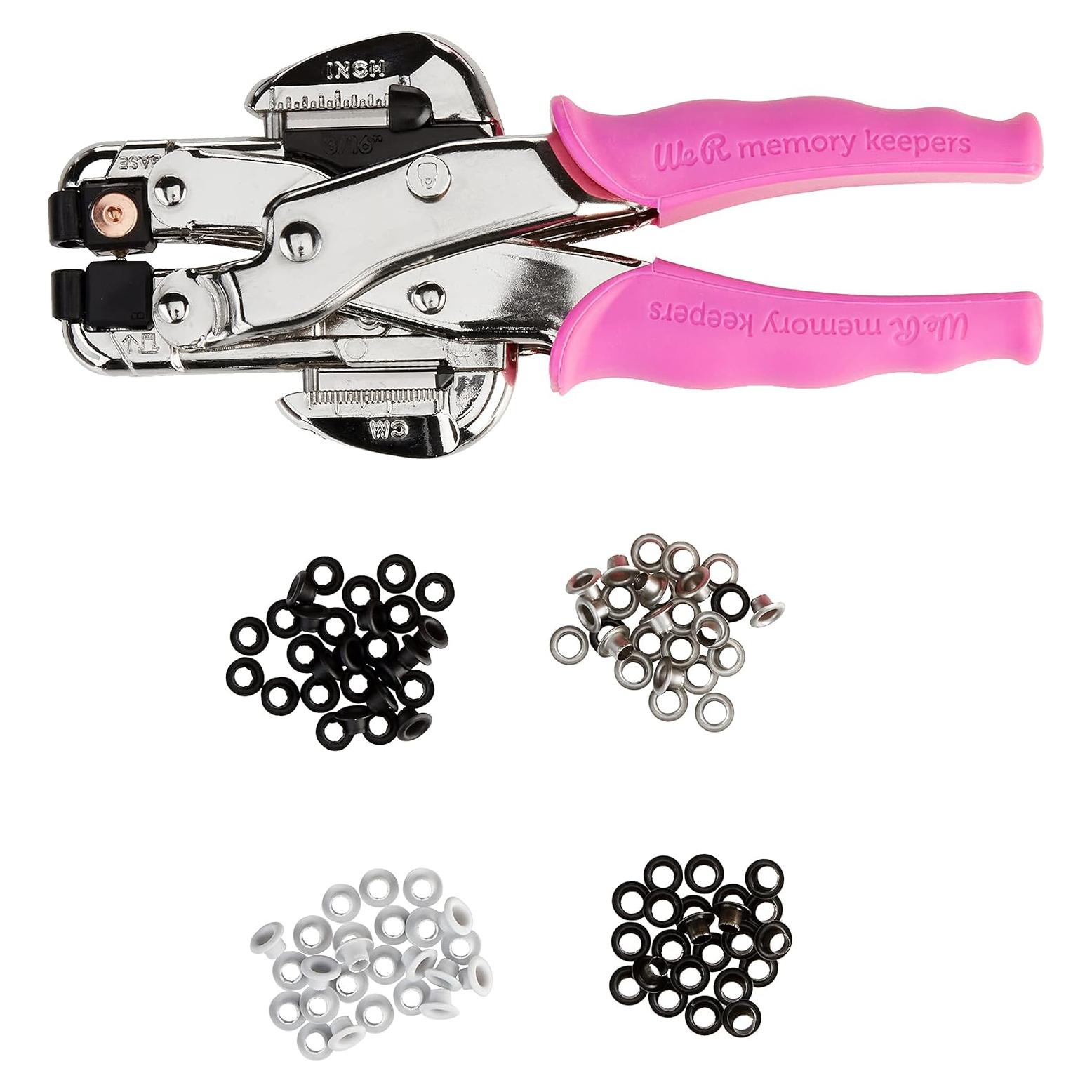 Crop-A-Dile We R Memory Keepers Kit de Perforación Rosa 100 Ojetes
