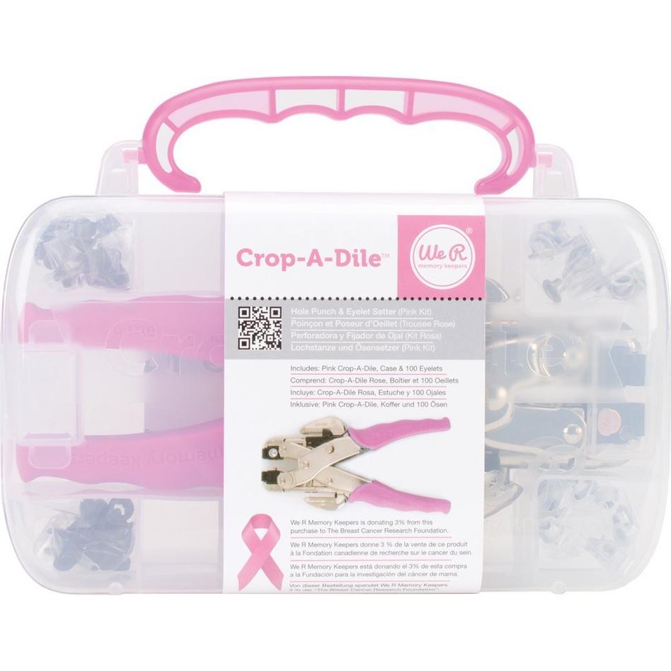 Crop-A-Dile We R Memory Keepers Kit de Perforación Rosa 100 Ojetes