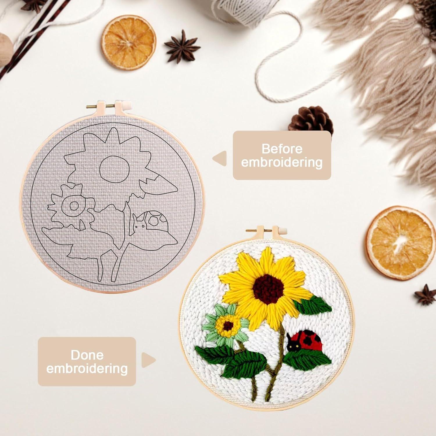 Kit de Punch Needle PYHIRRY Girasol para Principiantes - Completo