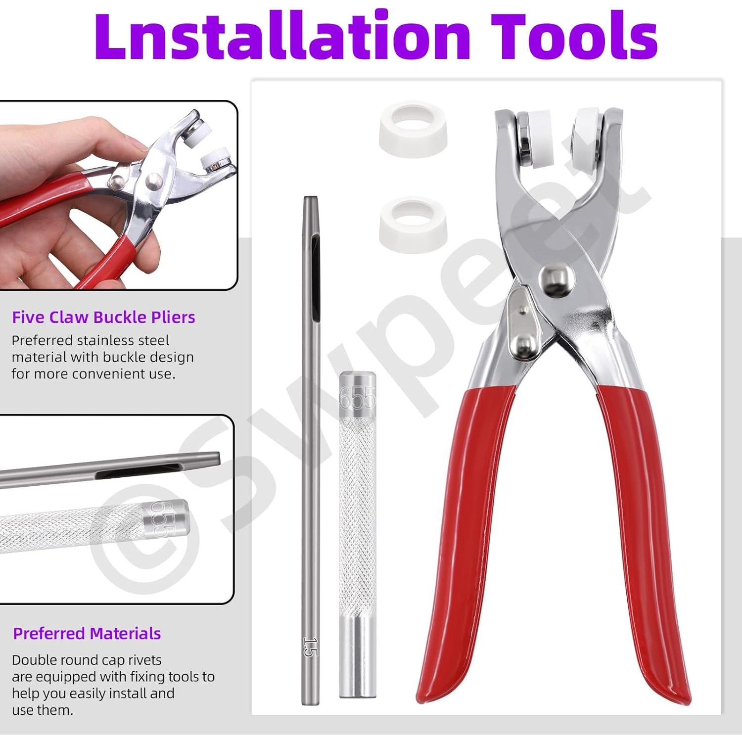 Kit de Remaches de Cuero Swpeet 405Pcs 5mm 10 Colores