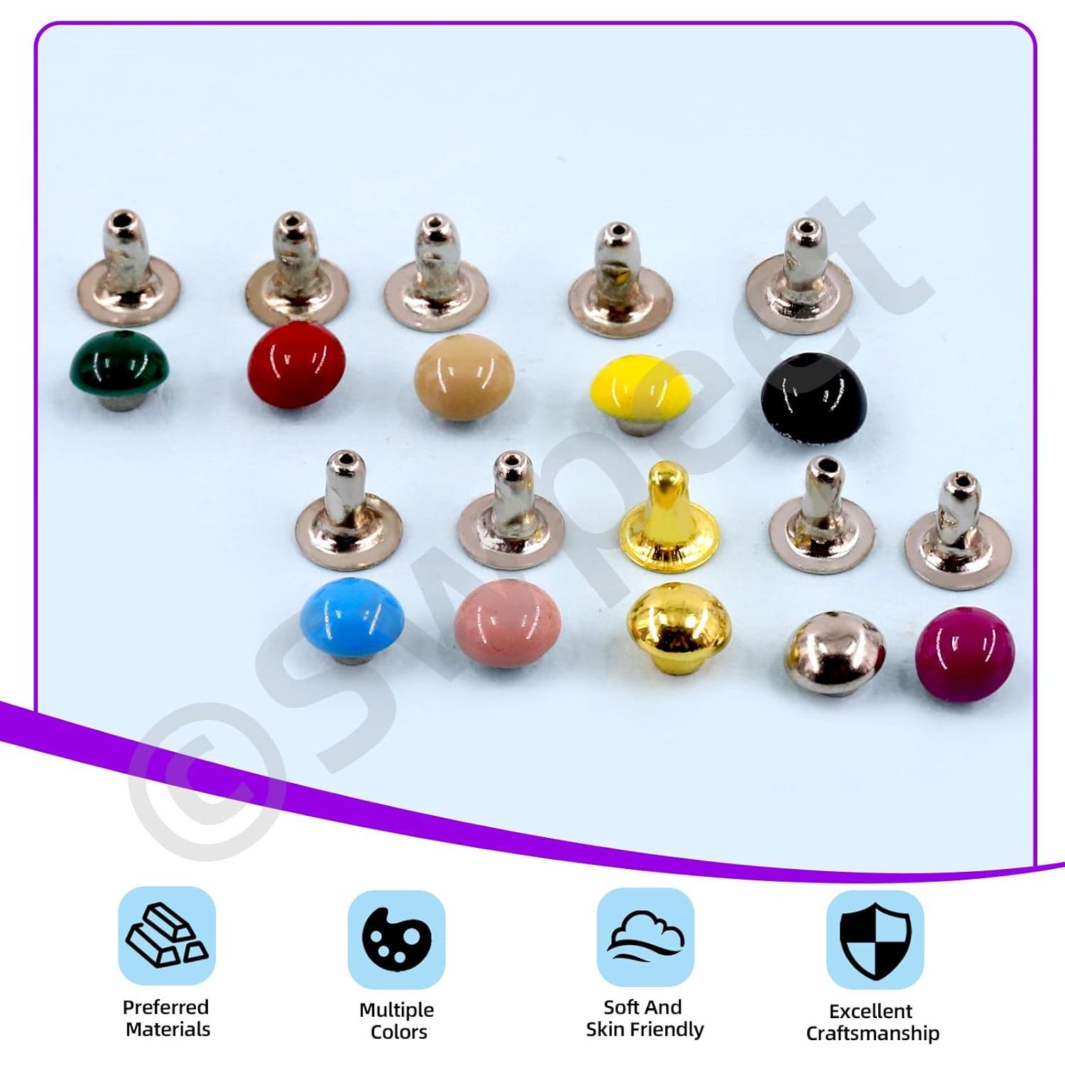Kit de Remaches de Cuero Swpeet 405Pcs 5mm 10 Colores