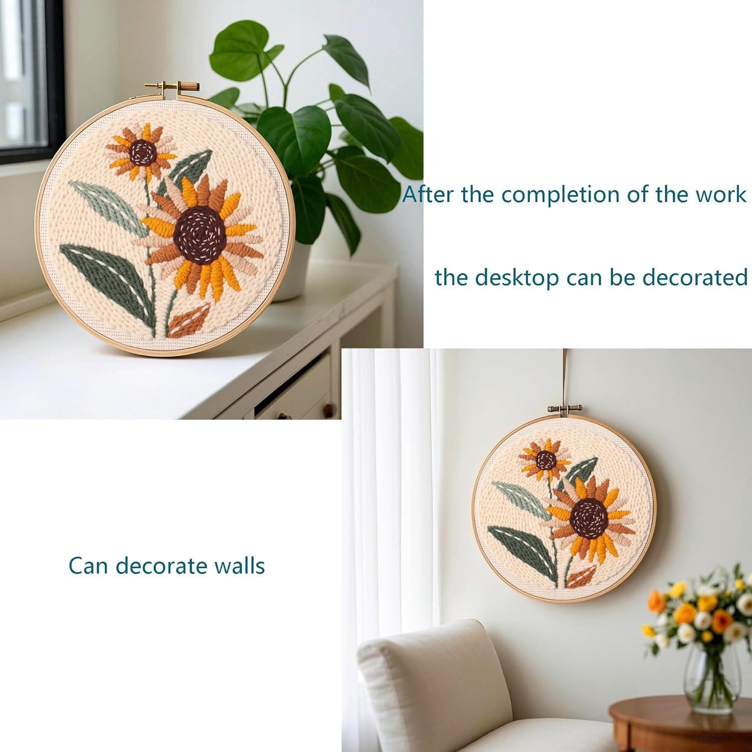 Kit de Bordado Punch Needle Myfelicity Girasol para Principiantes