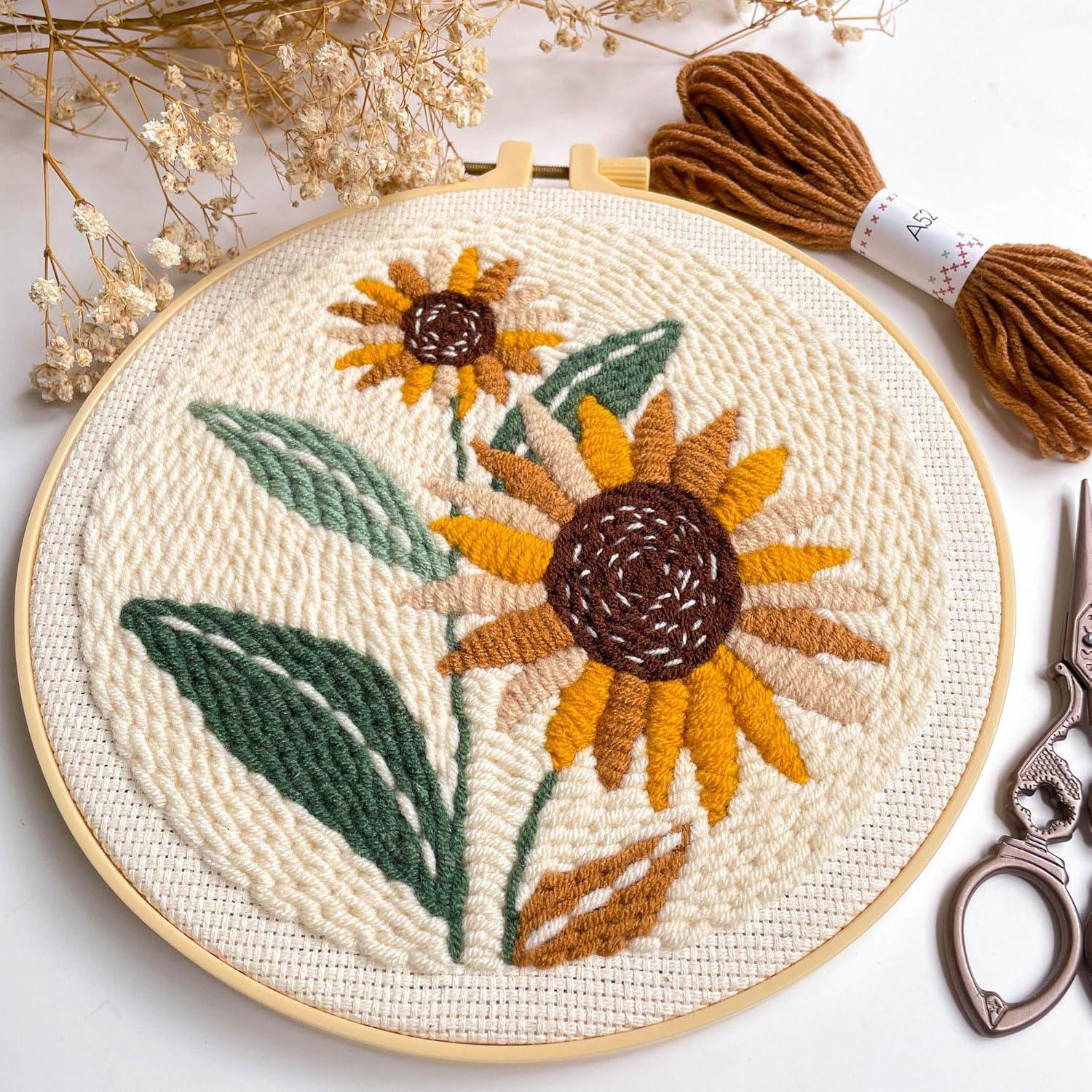 Kit de Bordado Punch Needle Myfelicity Girasol para Principiantes