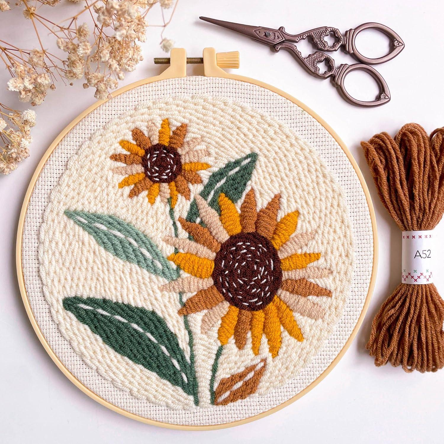 Kit de Bordado Punch Needle Myfelicity Girasol para Principiantes