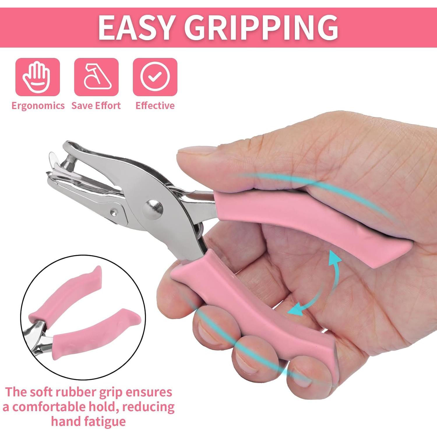 Perforadora de Papel NIUBIER Rosa 2 Piezas 1/4" y 1/8"