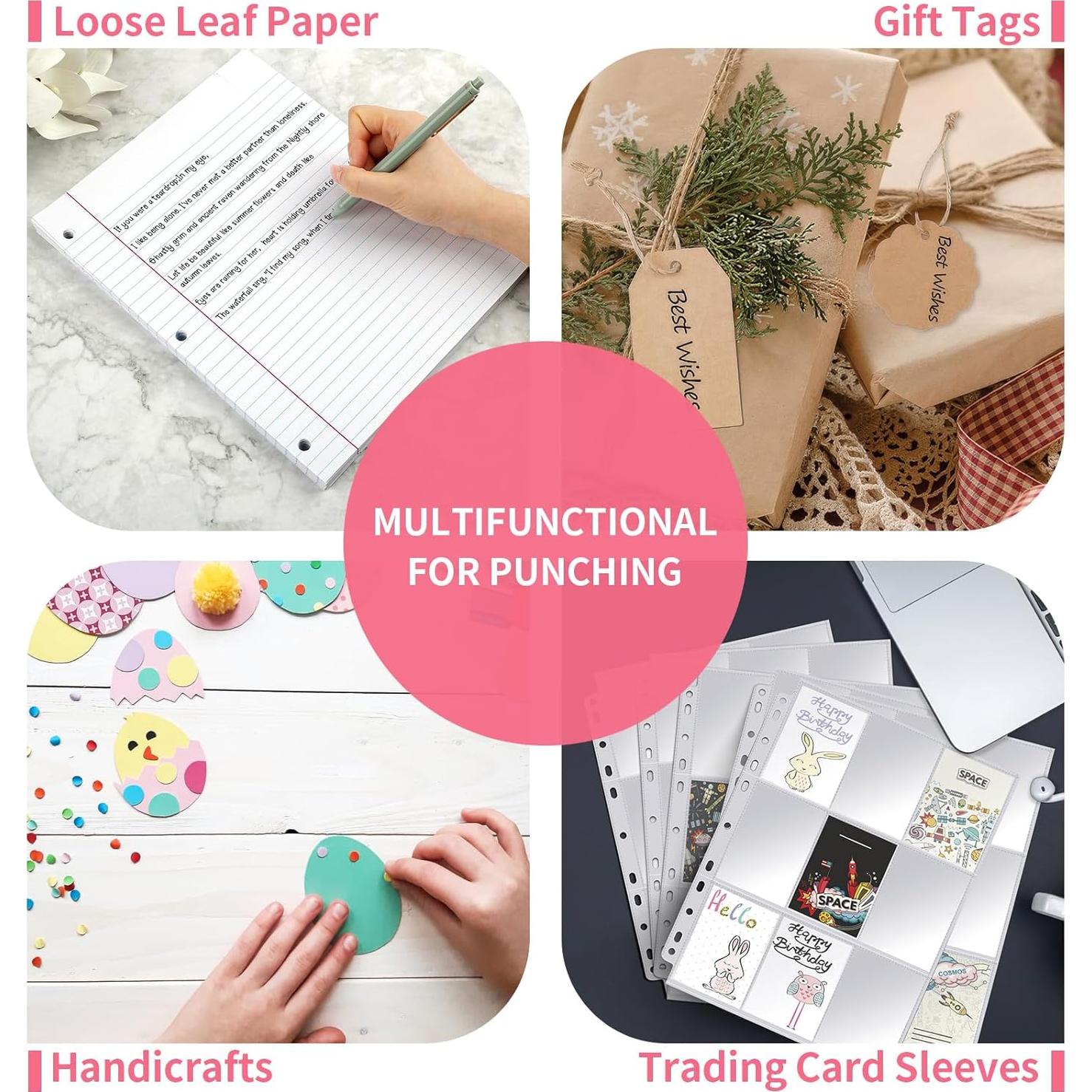 Perforadora de Papel NIUBIER Rosa 2 Piezas 1/4" y 1/8"