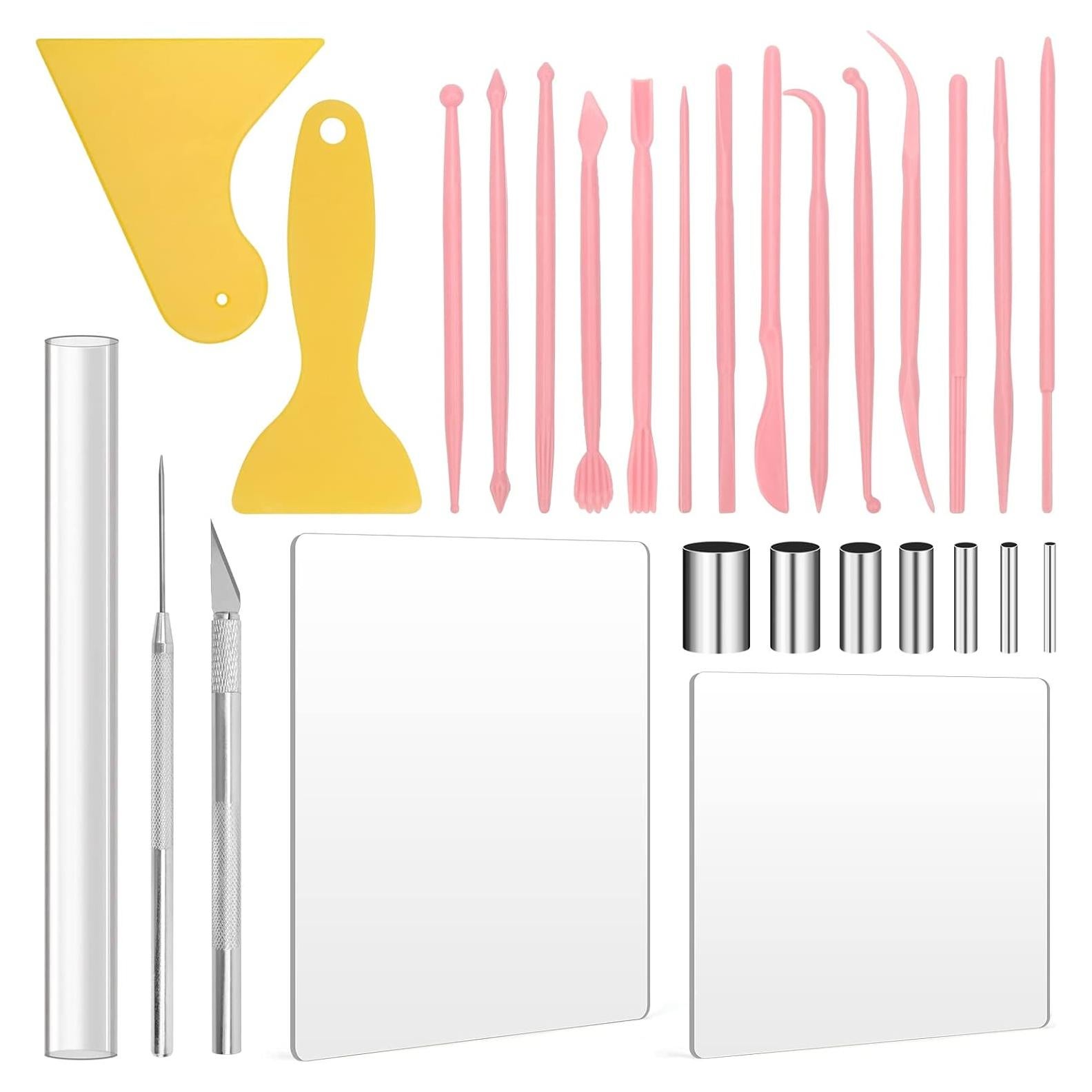 28 Piezas Herramientas de Arcilla Polimérica Pletpet - Rodillo, Cortadores y Esculpido