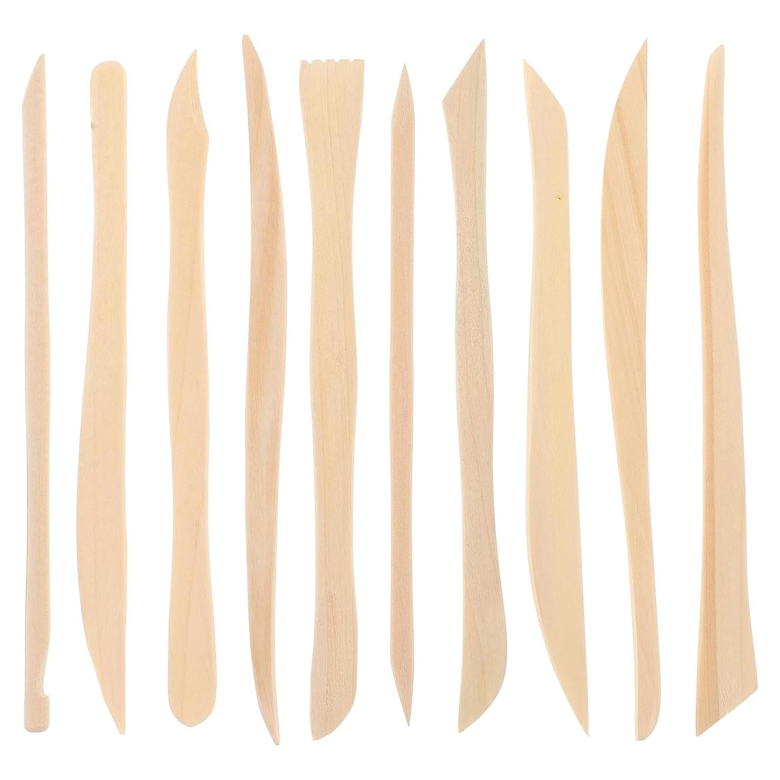 Kit de Escultura de Arcilla TEHAUX 30 Piezas Madera Doble Cara