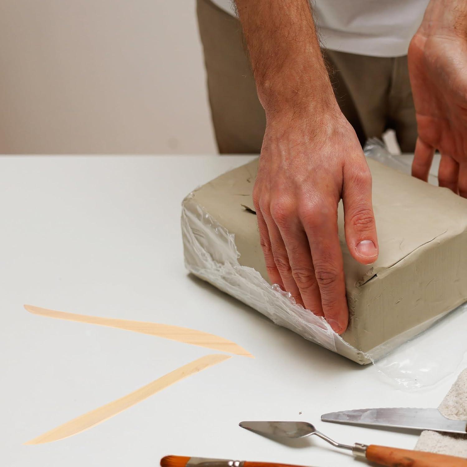 Kit de Escultura de Arcilla TEHAUX 30 Piezas Madera Doble Cara