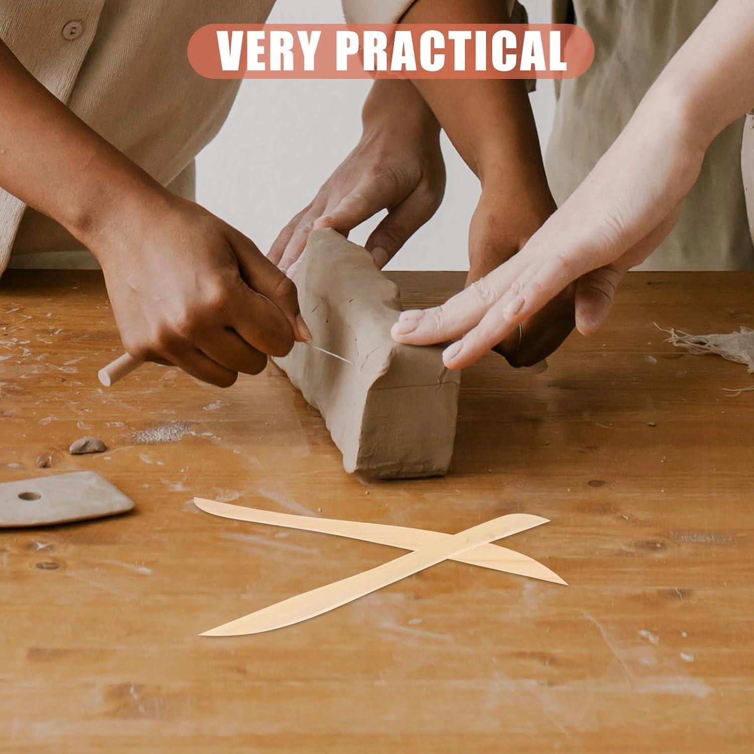 Kit de Escultura de Arcilla TEHAUX 30 Piezas Madera Doble Cara