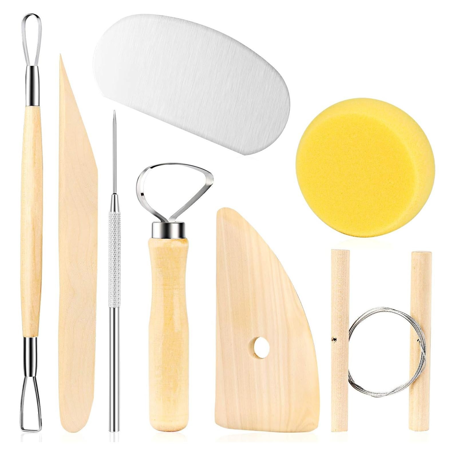 Juego de 8 Herramientas de Cerámica de Madera ZLULARY