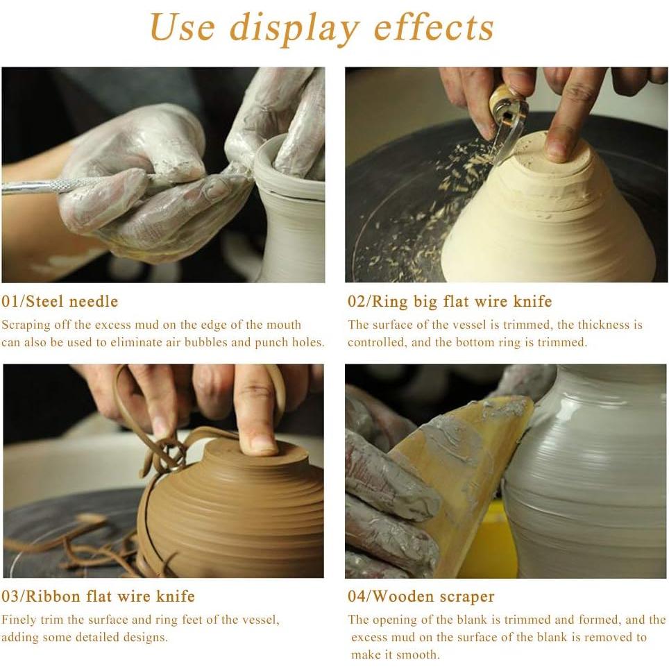 Juego de 8 Herramientas de Cerámica de Madera ZLULARY