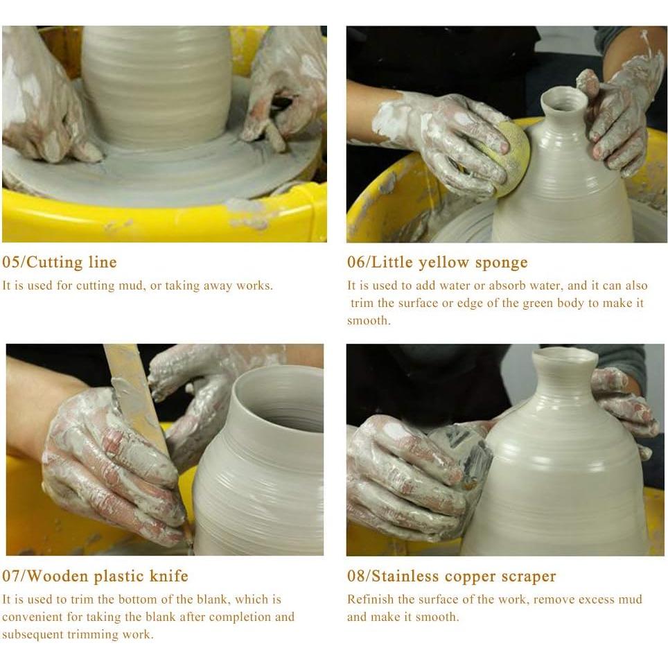 Juego de 8 Herramientas de Cerámica de Madera ZLULARY