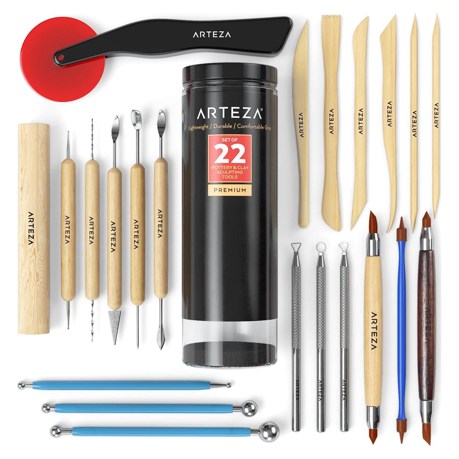 Set de Escultura de 22 Piezas ARTEZA para Cerámica y Arcilla