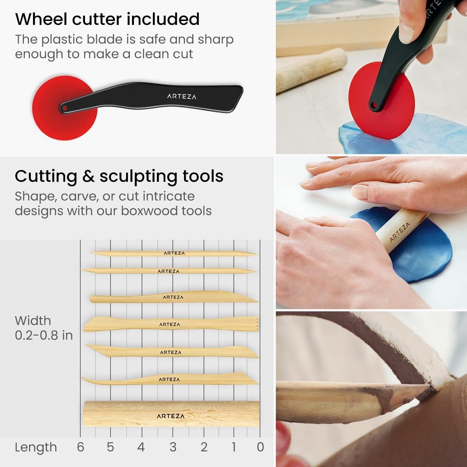 Set de Escultura de 22 Piezas ARTEZA para Cerámica y Arcilla