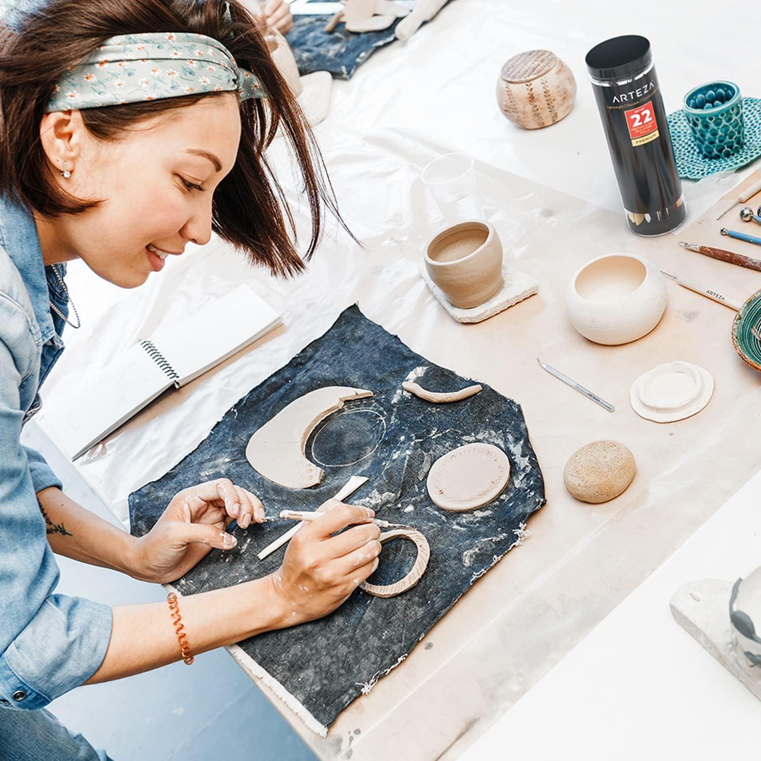 Set de Escultura de 22 Piezas ARTEZA para Cerámica y Arcilla