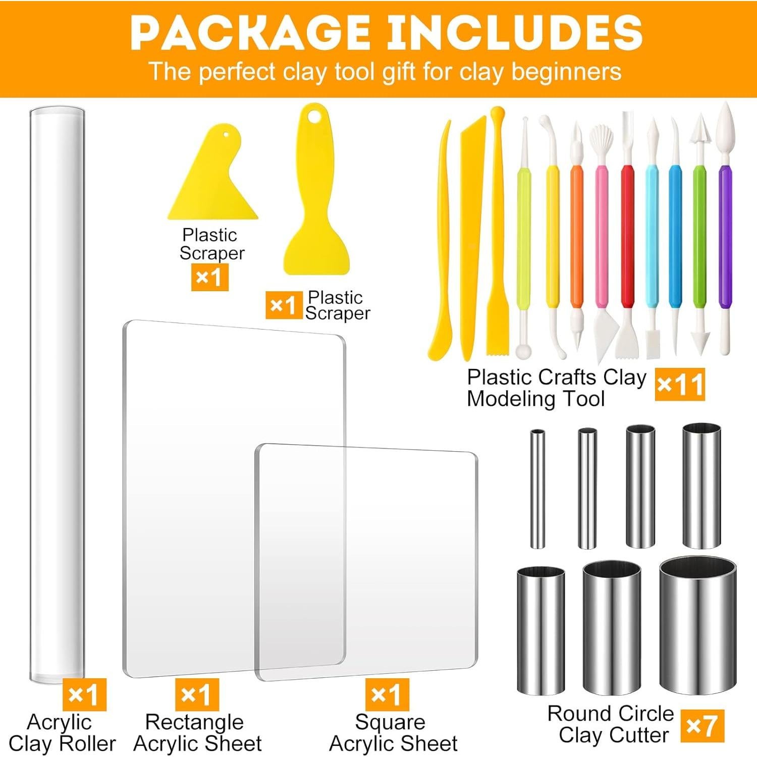 Kit de Herramientas de Escultura en Arcilla Honoson 24 Piezas