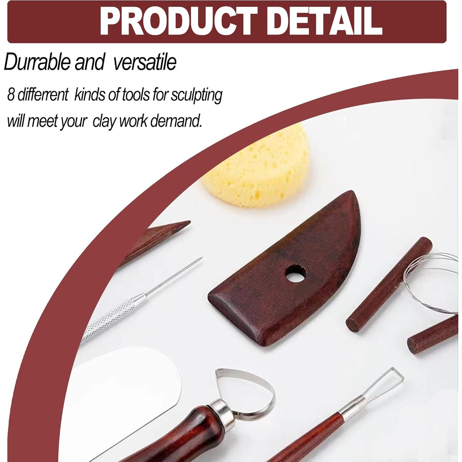 Juego de Herramientas de Escultura en Arcilla LINPHCEY 8 Piezas