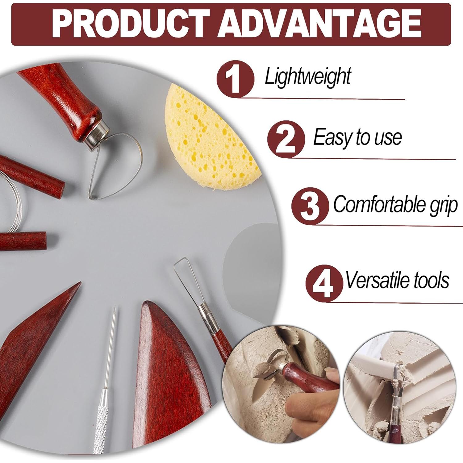 Juego de Herramientas de Escultura en Arcilla LINPHCEY 8 Piezas