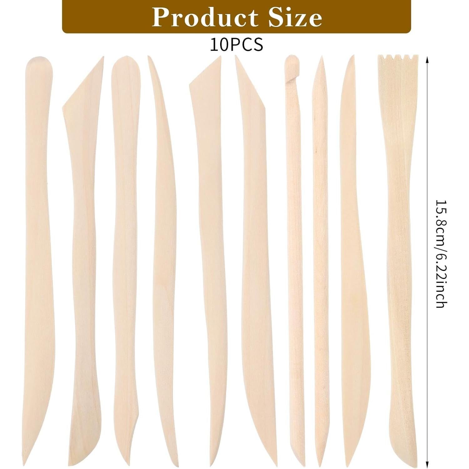 10 Herramientas de Escultura de Arcilla de Madera DIVINA VITAE 15.8 cm