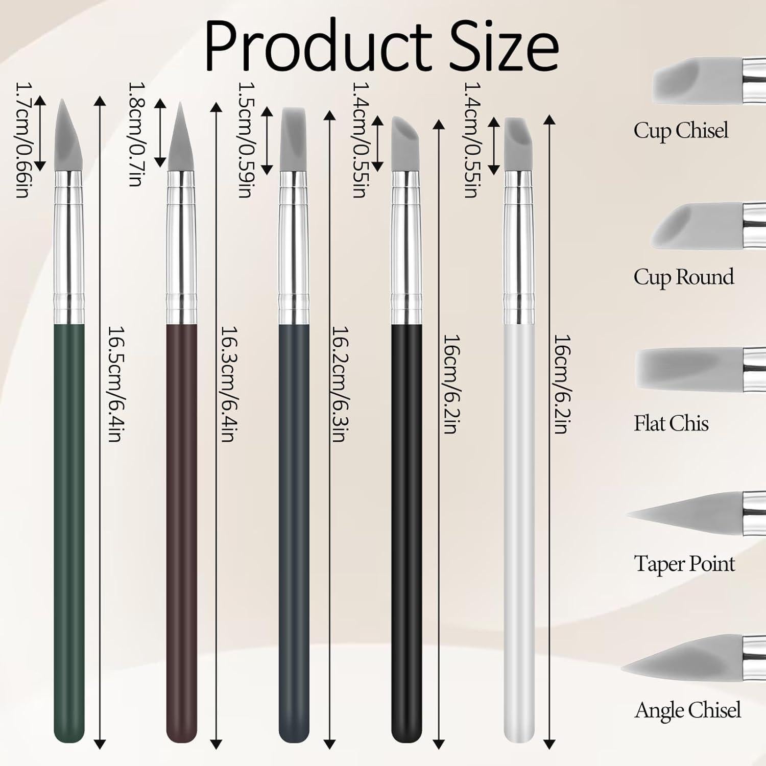 Set de 5 Pinceles de Silicona para Manualidades SynHHergyx