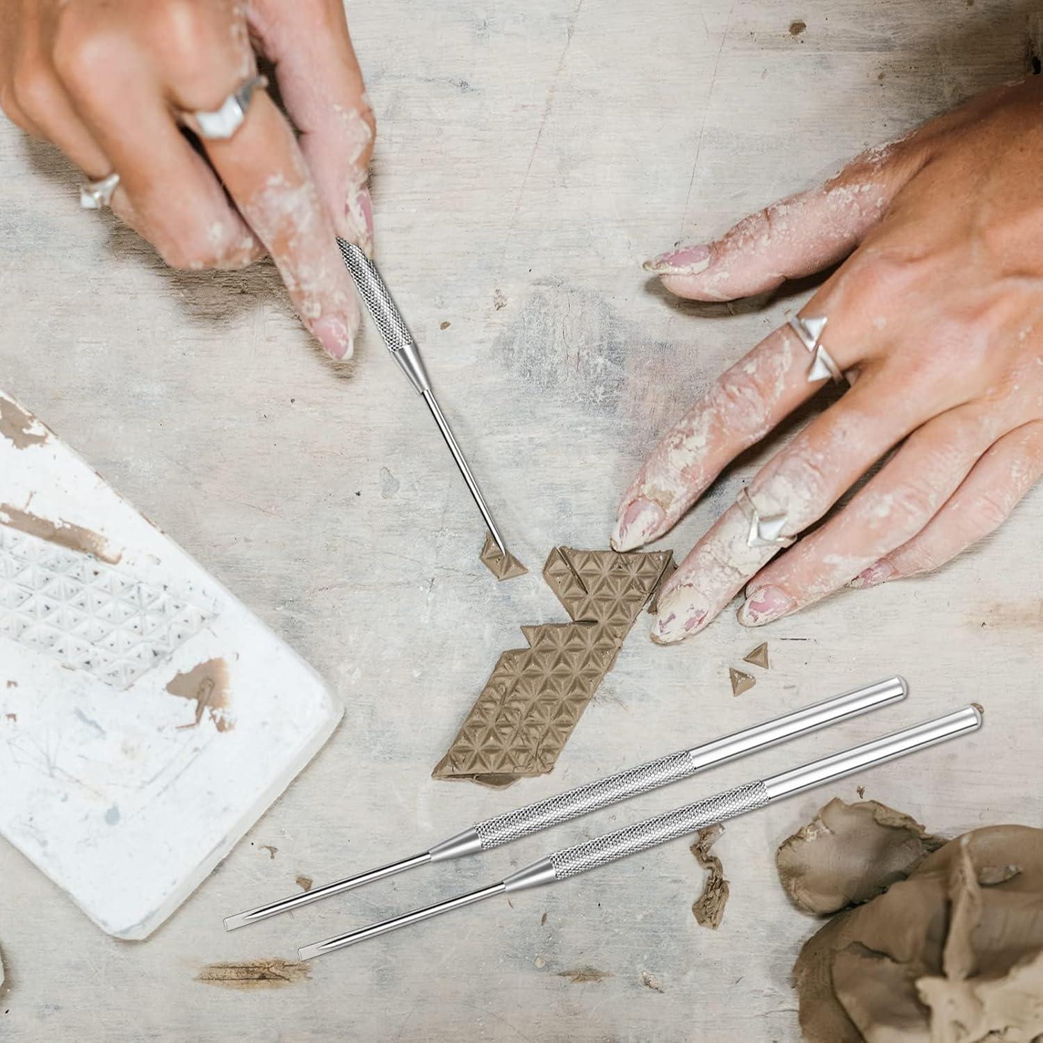 Juego de 10 Herramientas de Aguja y Textura BILLIOTEAM para Cerámica