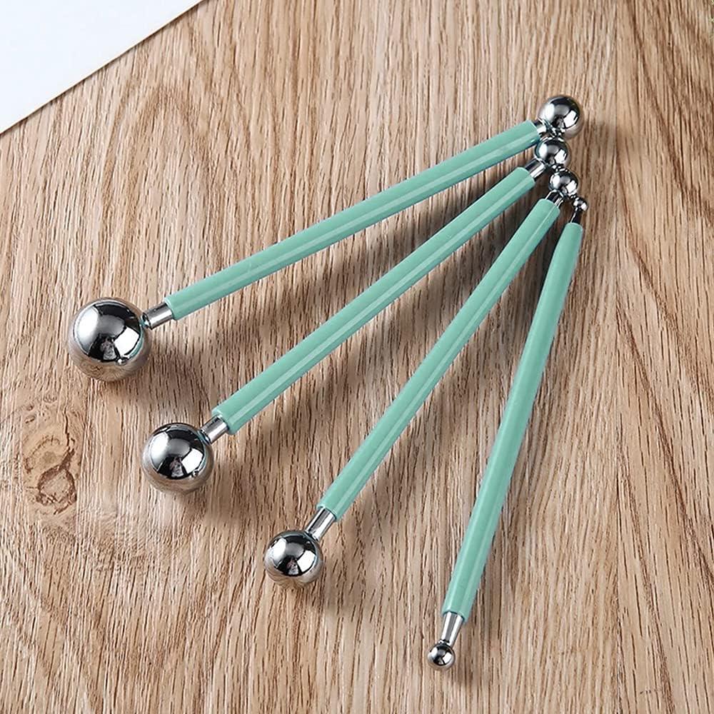 Juego de 4 Herramientas de Modelado de Flores Verde - Acero Inoxidable