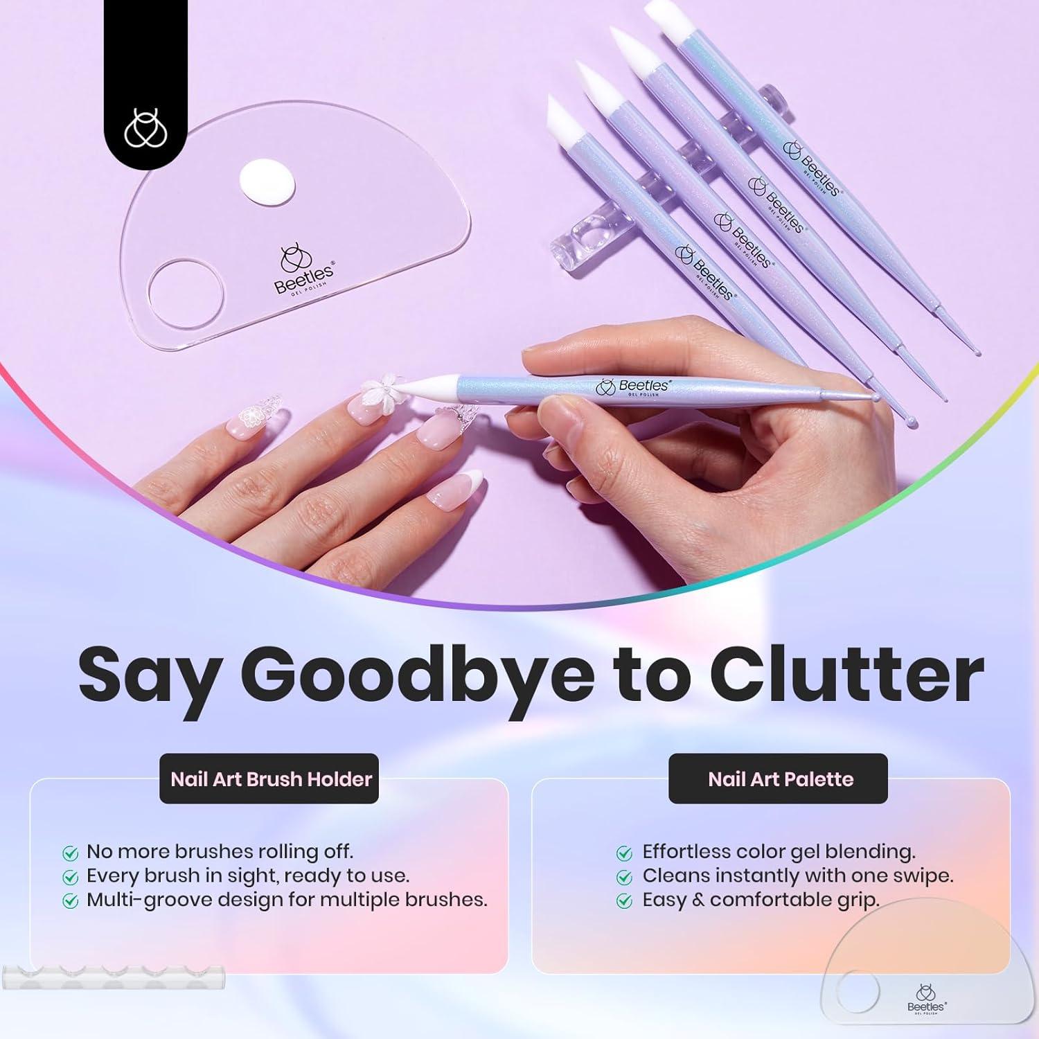 Juego de 5 Herramientas de Uñas Gelab - Silicona y Punteo