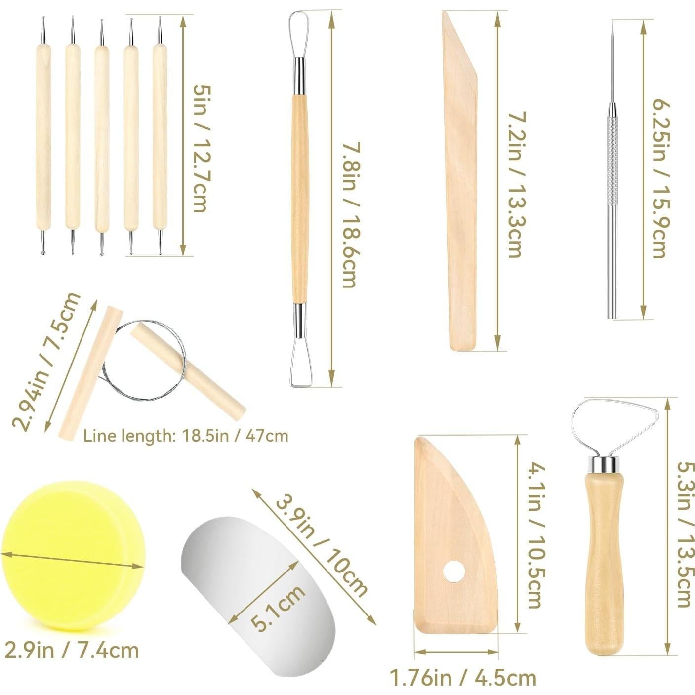 Kit de Herramientas de Arcilla 13 Piezas Yuntop Cerámica