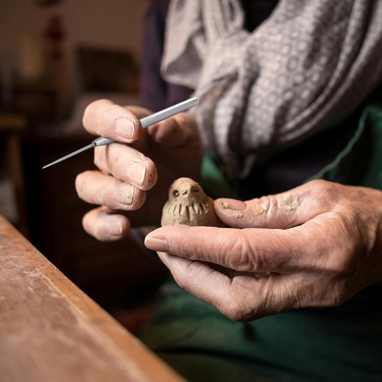 Juego de 12 Herramientas de Aguja de Cerámica OXDFK - Acero Inoxidable