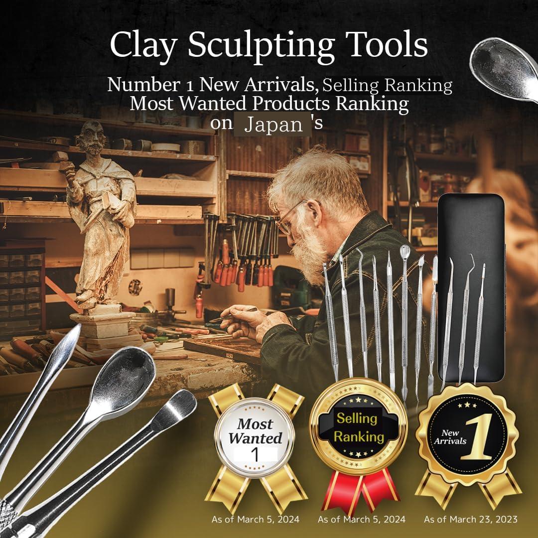 Kit de Herramientas de Escultura en Arcilla DePes - Acero Inoxidable