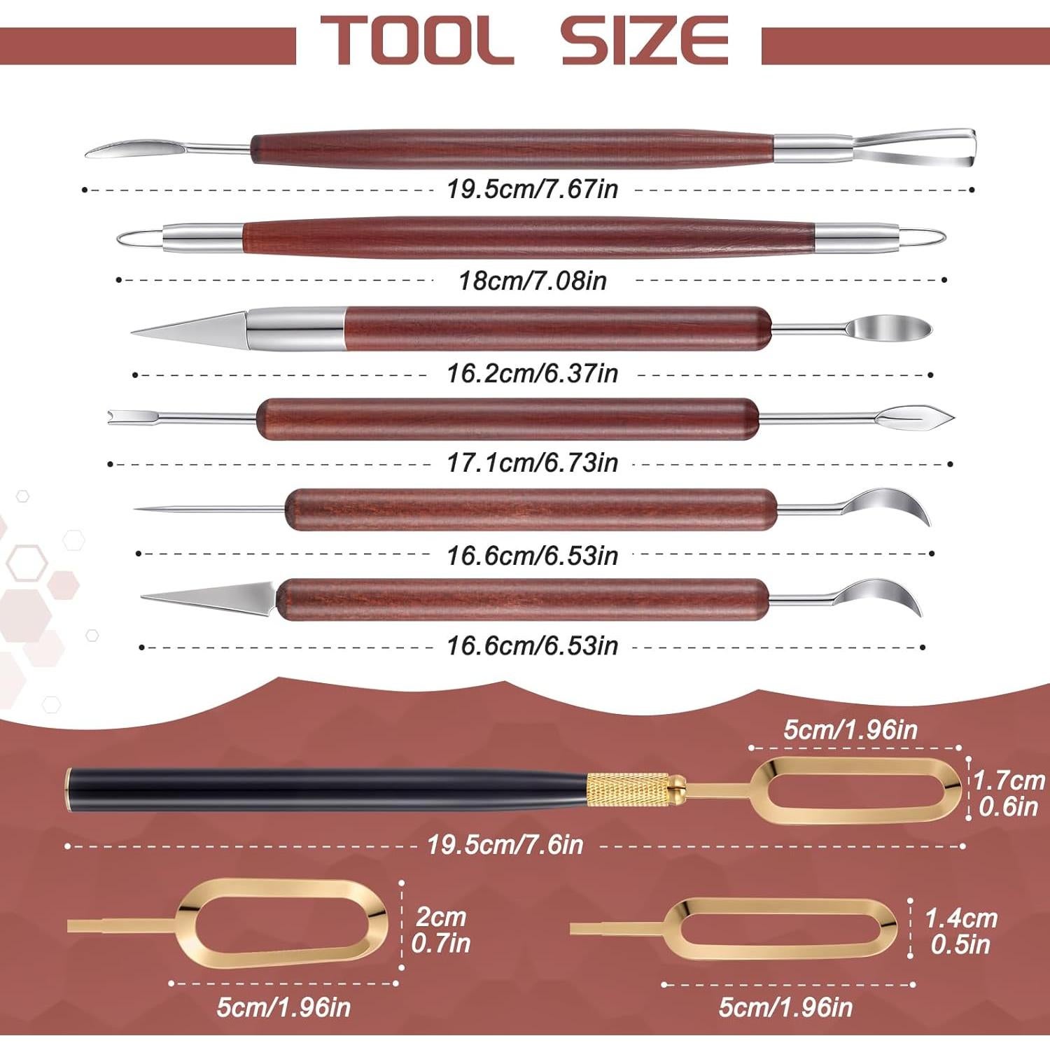 Juego de Herramientas de Escultura de Arcilla Threlaco 7 Piezas