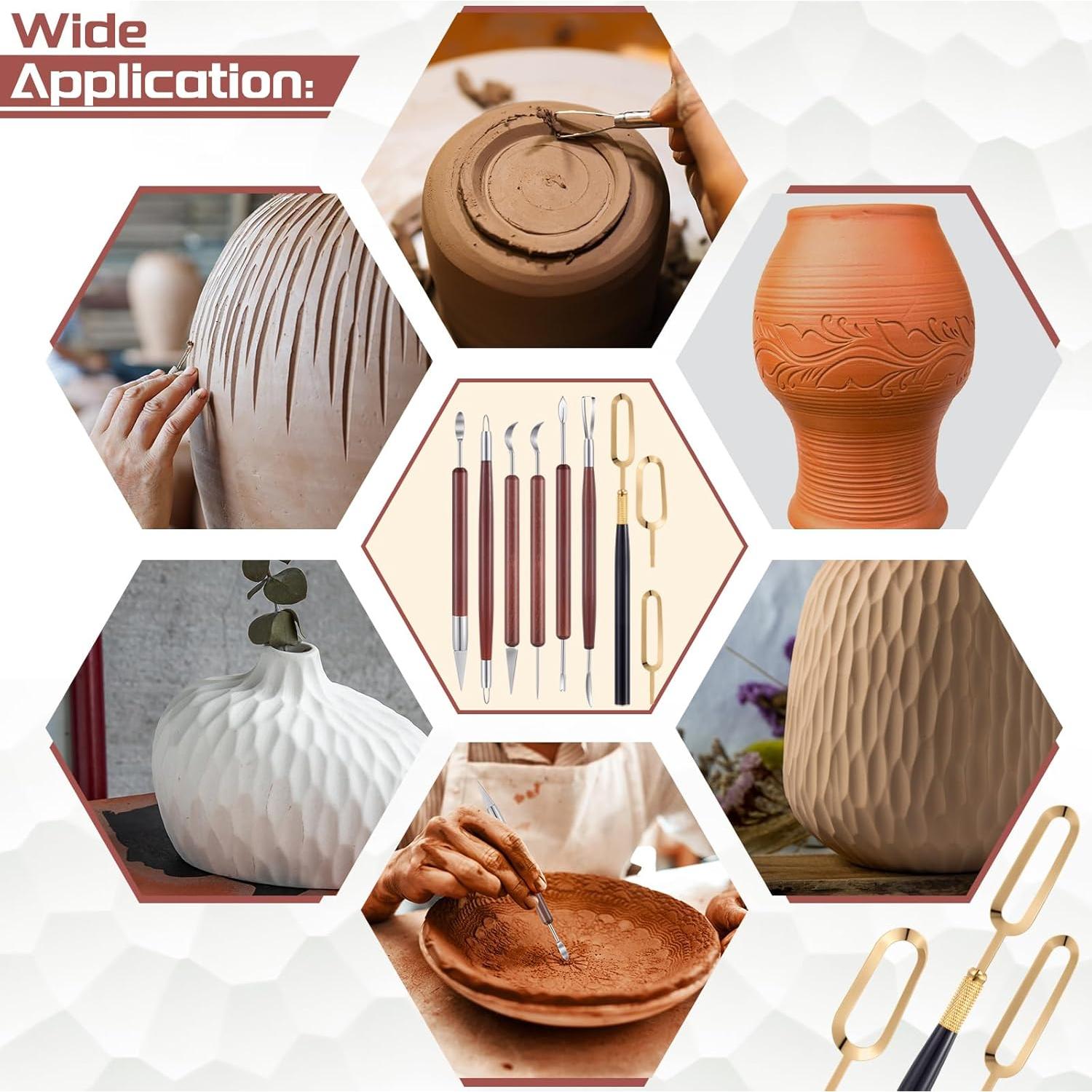 Juego de Herramientas de Escultura de Arcilla Threlaco 7 Piezas