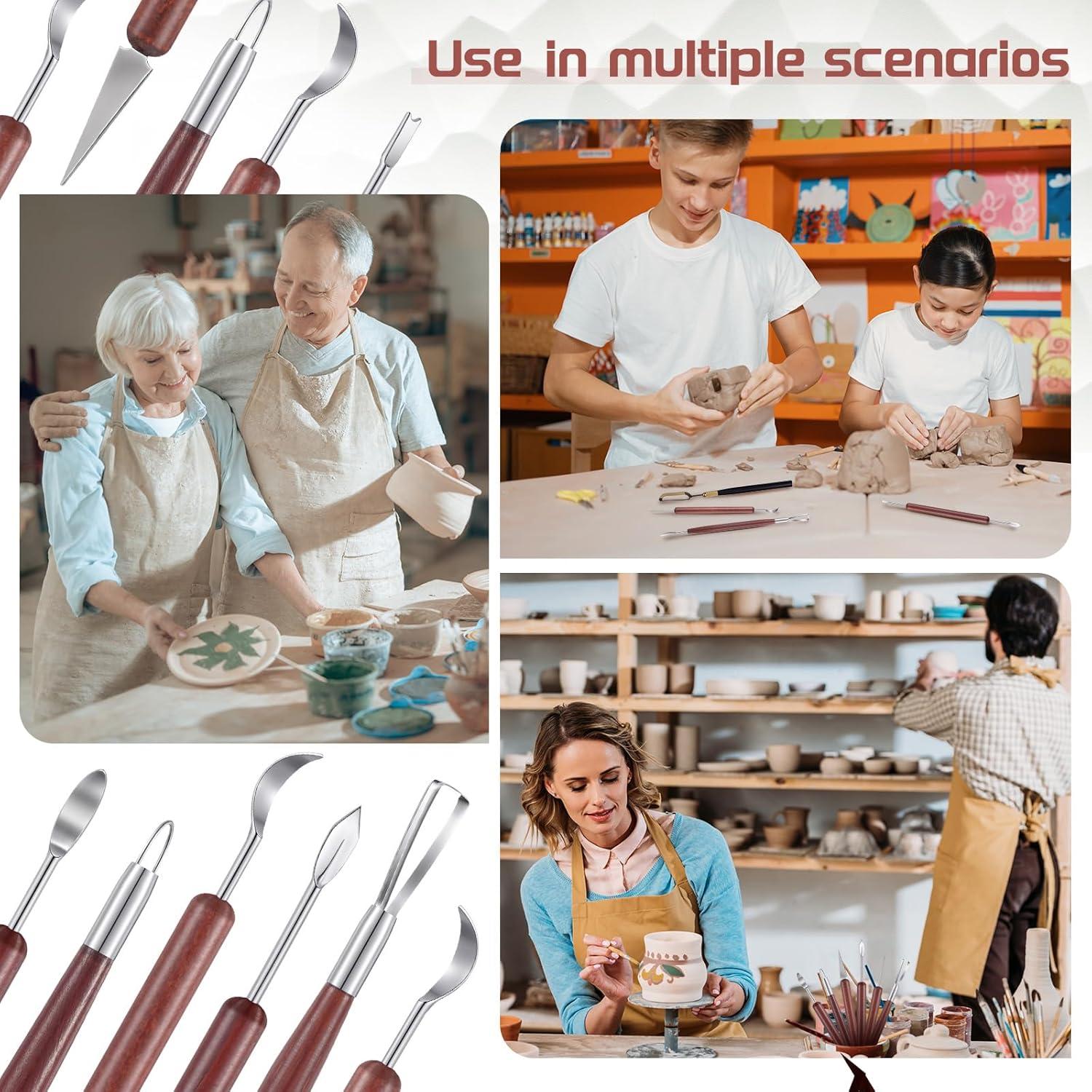 Juego de Herramientas de Escultura de Arcilla Threlaco 7 Piezas