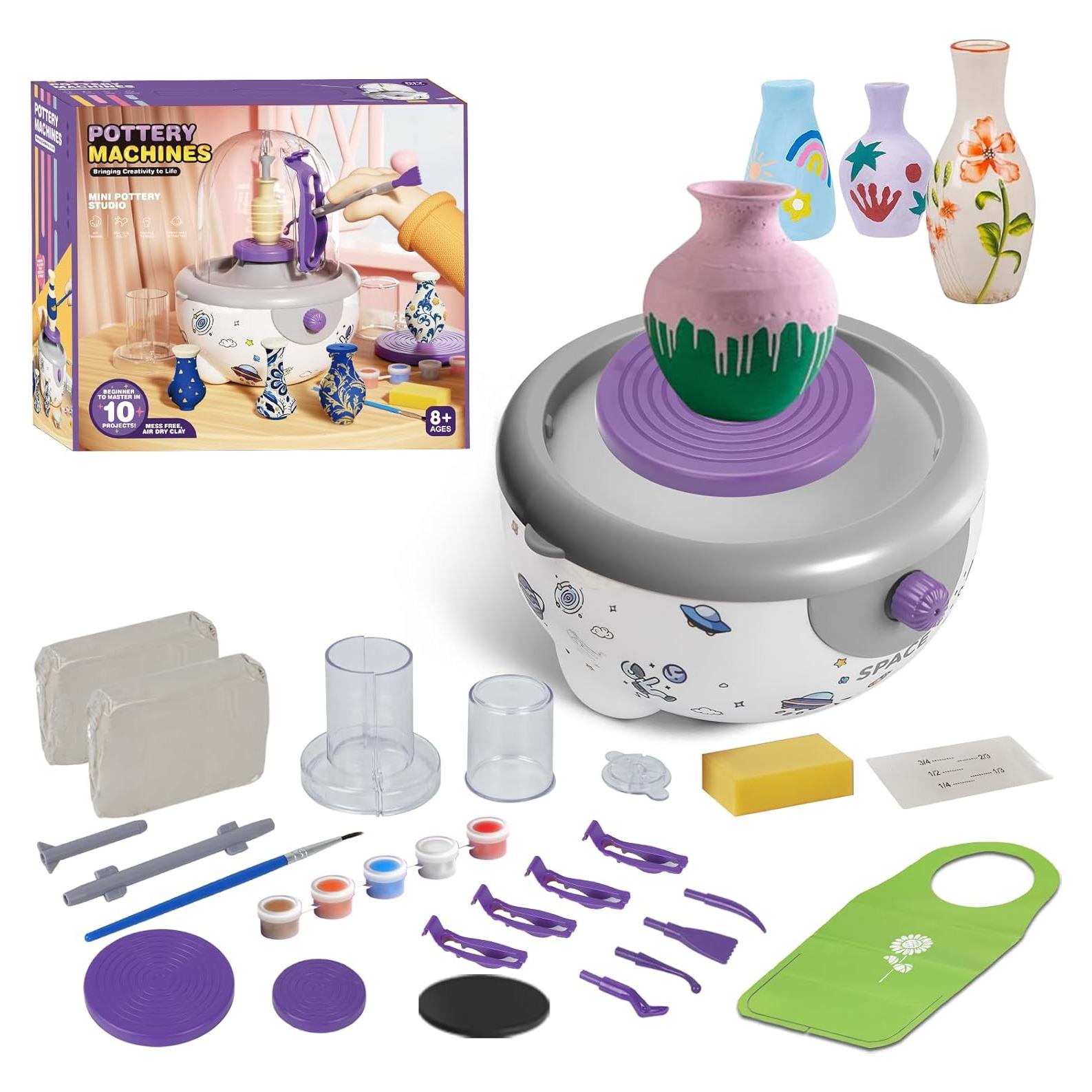 Rueda de Alfarería MZOKUU para Niños con Herramientas y Arcilla