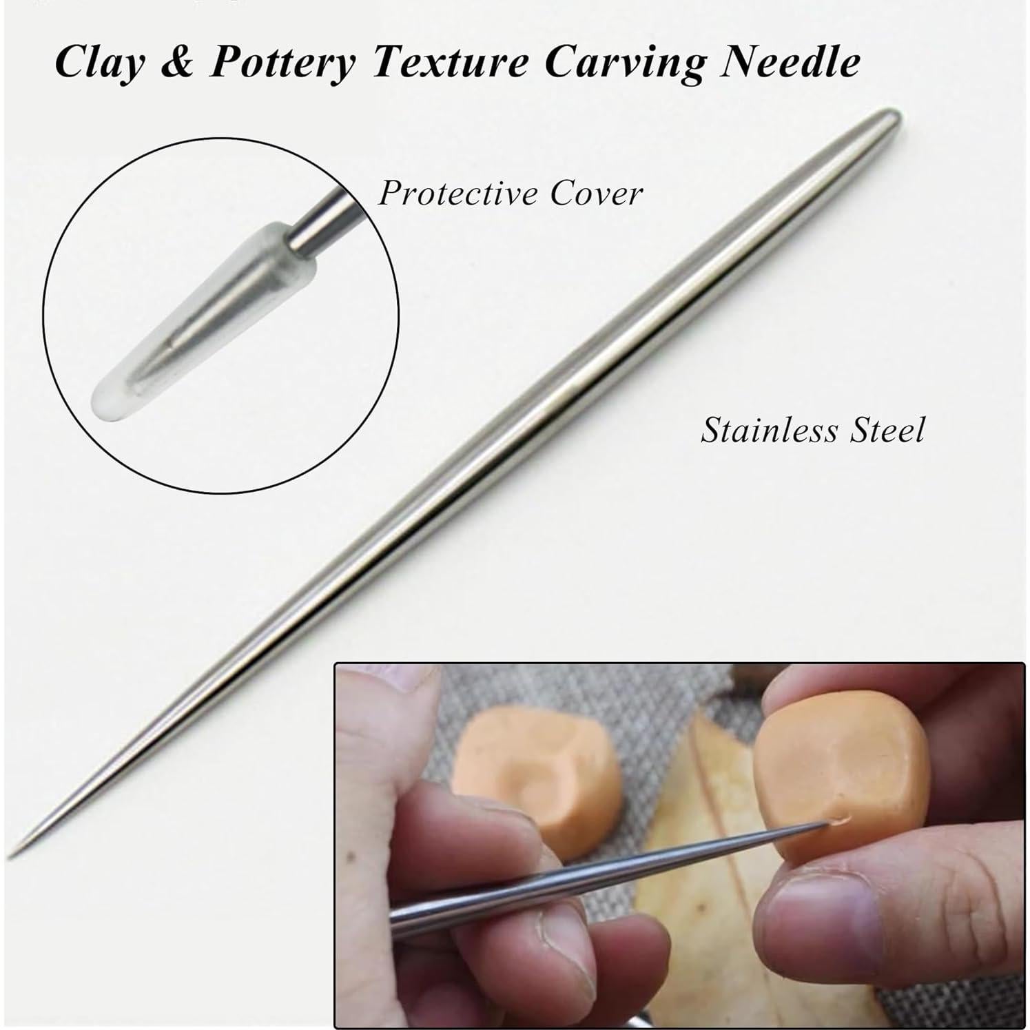 4 Herramientas de Aguja de Alfarería LXLVOUEG Acero Inoxidable