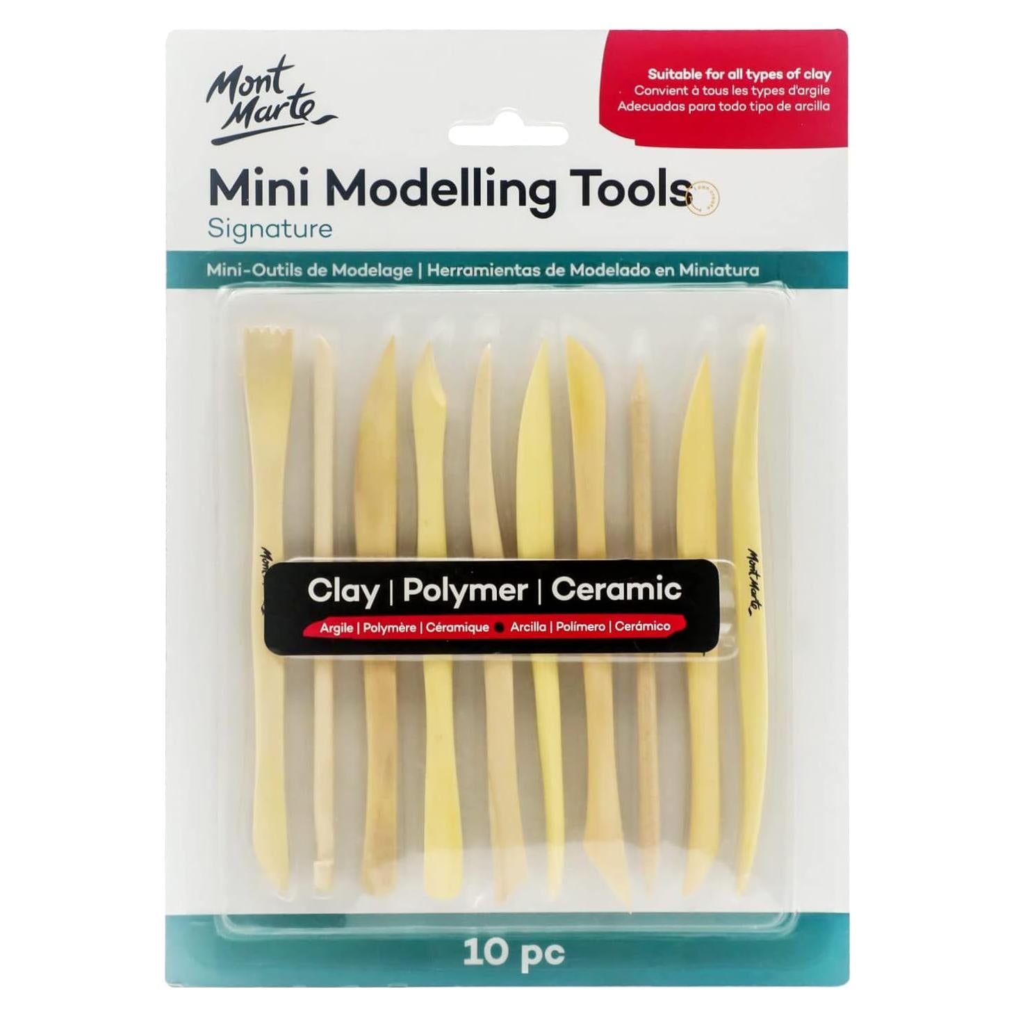 Conjunto de Herramientas de Modelado de Arcilla Mont Marte 10 Piezas